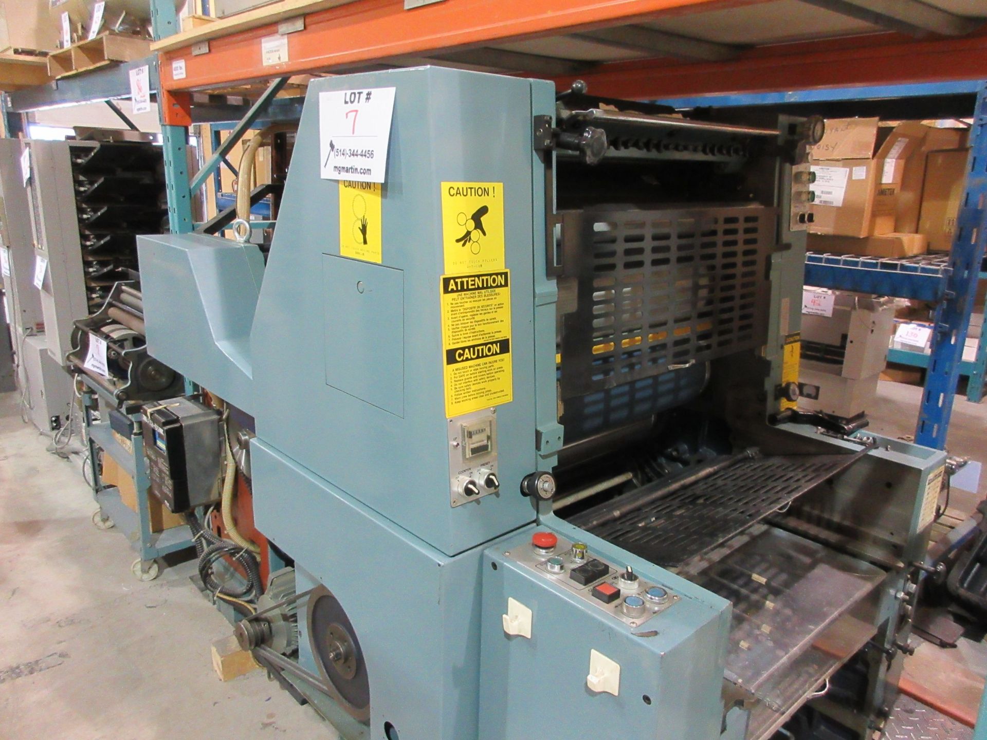 SAKURAI single color offset press (mod: OLIVER-58E) c/w numbering 17 1/2" x 22 1/2" - Image 5 of 12