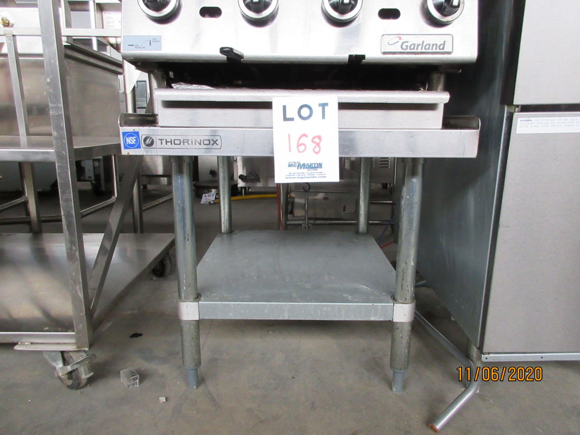 LOT Including GARLAND (4) burner grill (approx. 24"w x 32"d x 24"h) & THORINOX s/s table (approx. - Image 3 of 4