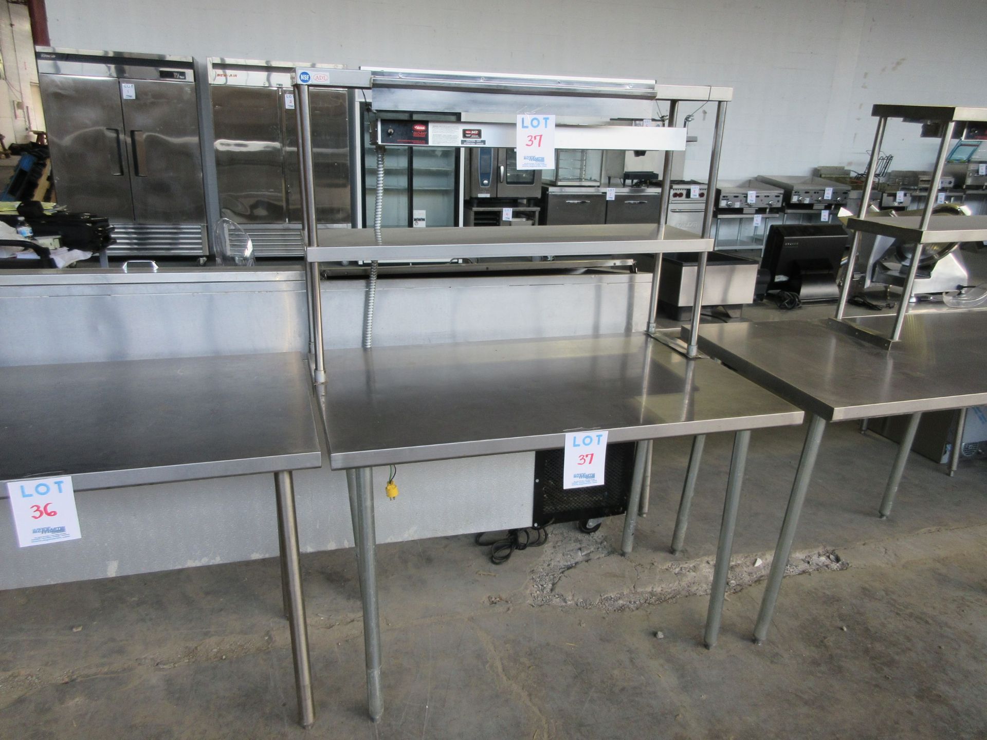 LOT Including HATCO Food-warmer (Mod: Glo-Ray). Approx. (47”w x 12”d x 21”h). W/ S/S Work Table.