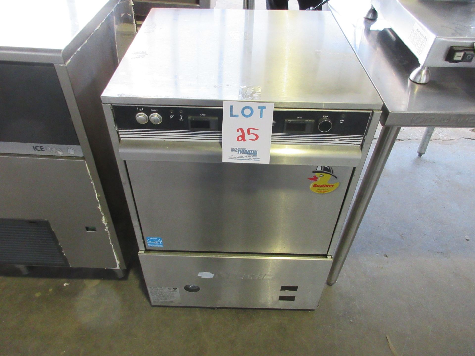 JET-TECH High temperature under-counter dishwasher. 220V. (Mod: F-18DP) Approx. (24”w x 24”d x 34”