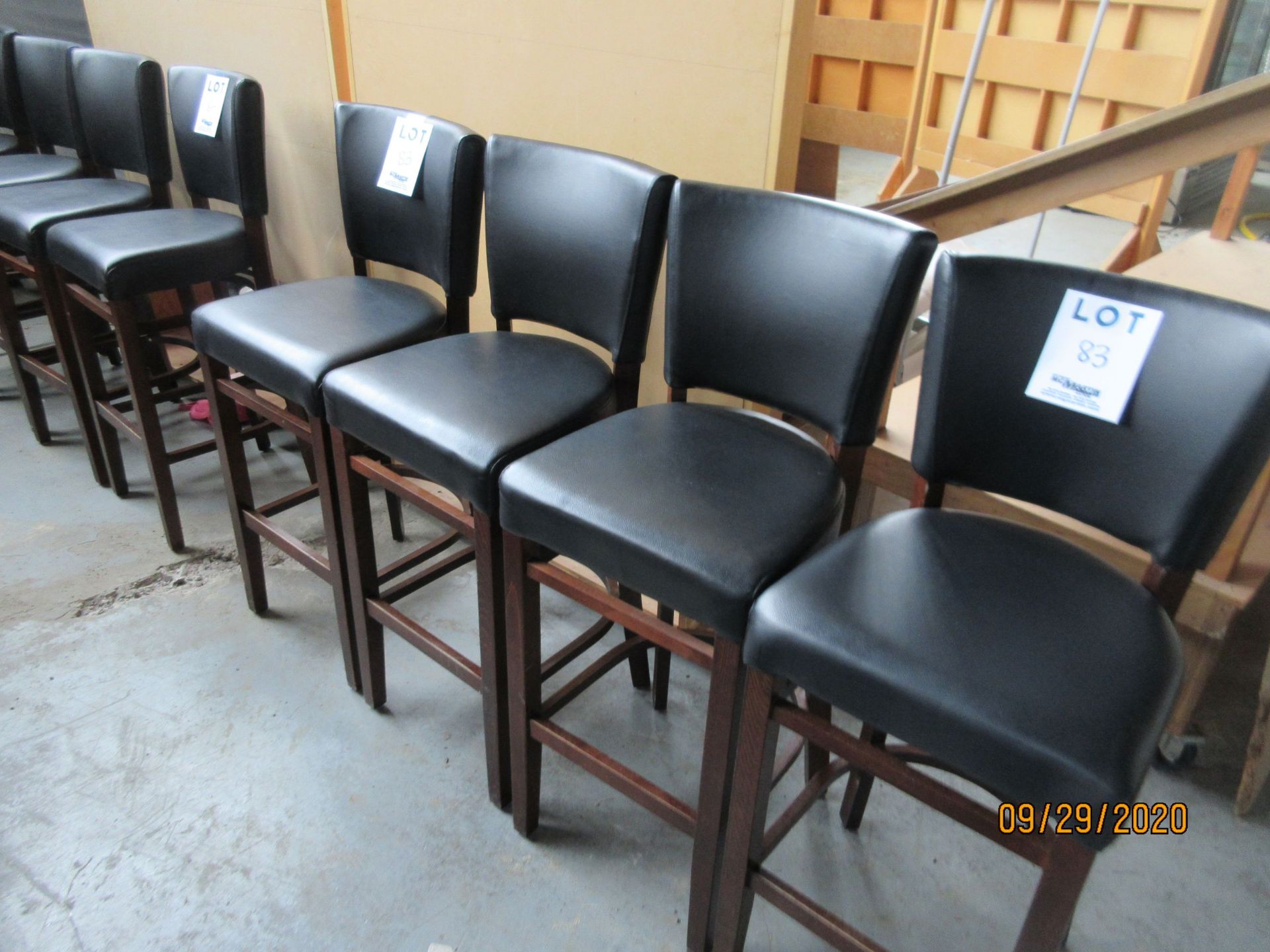 30" bar stools (leather style/wood ) (qty 4)