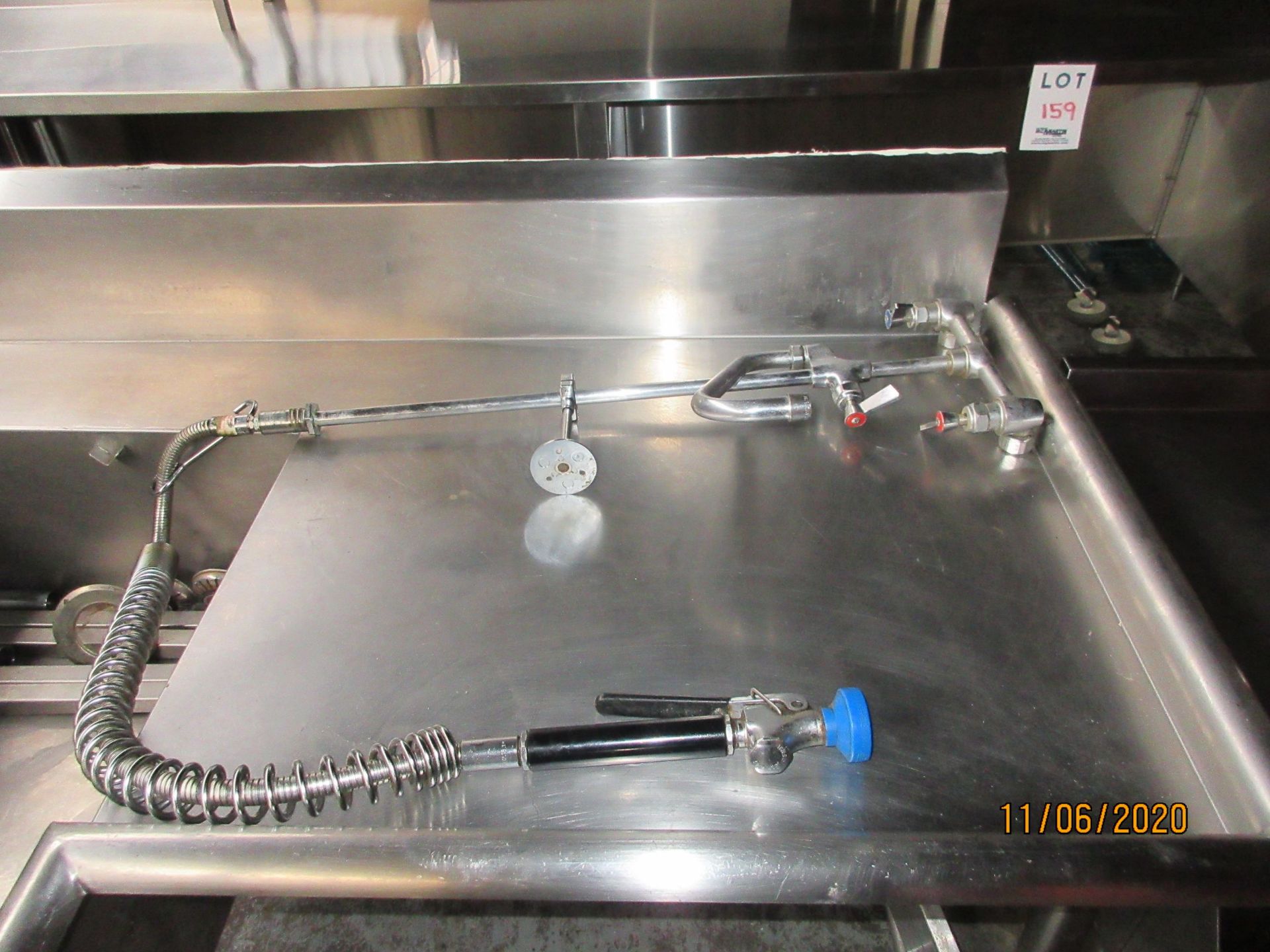 LOT Including (2) section commercial sink w/ faucet (approx. 112"w x 59"d x 42"h) - Image 5 of 6