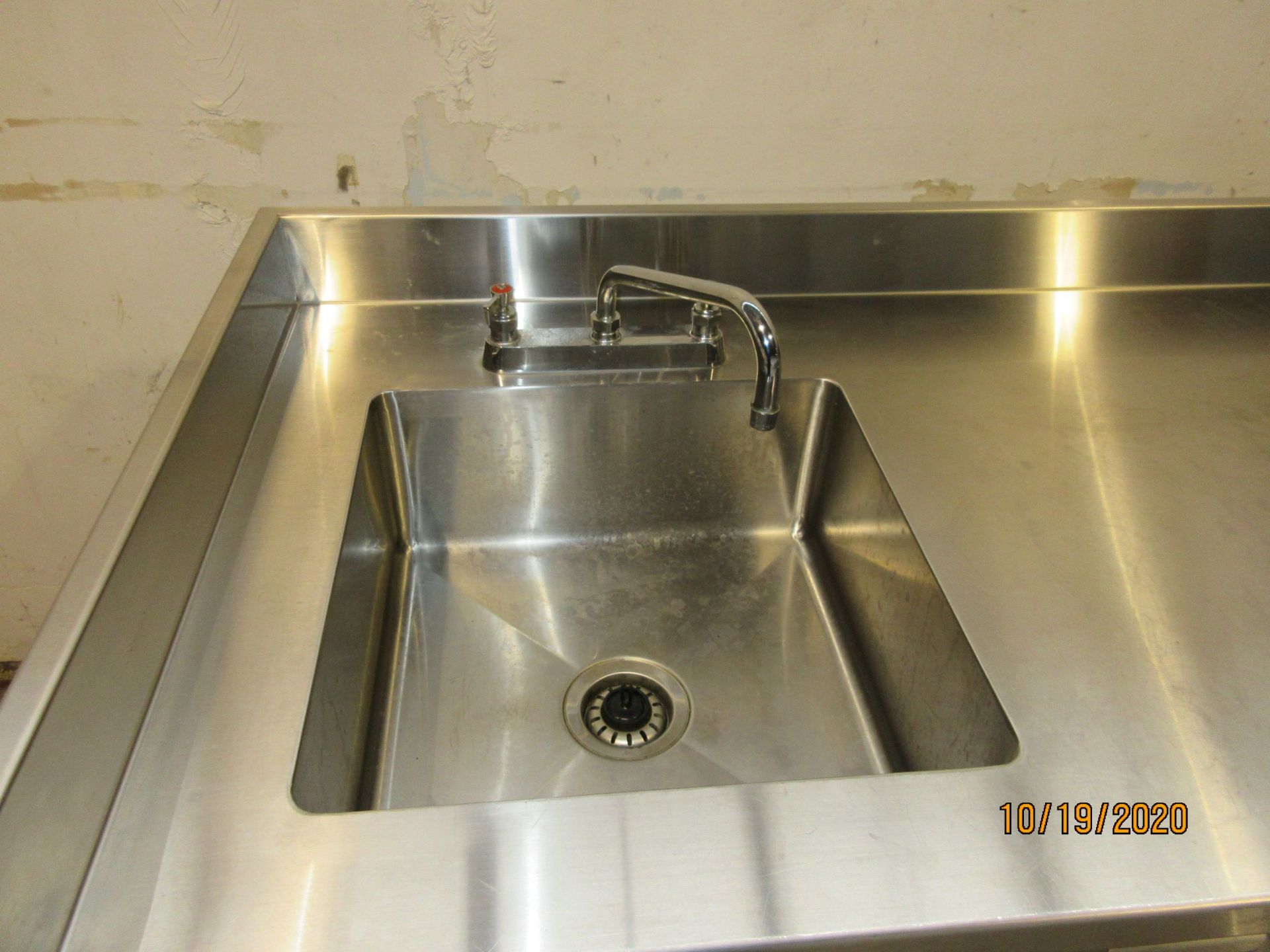 (2) door s/s table w/ sink (approx. 86"w x 30"d x 40" h) - Image 3 of 3