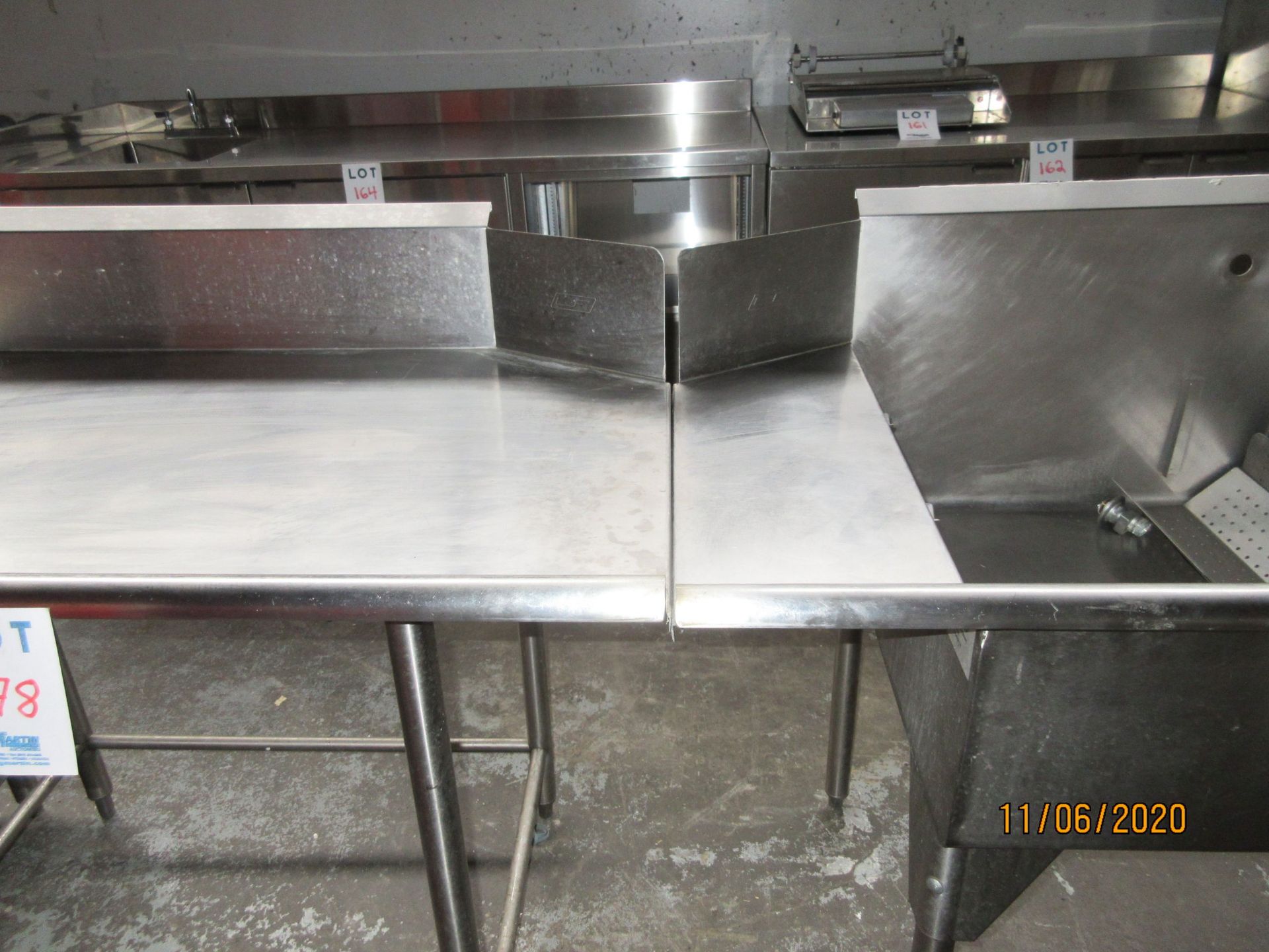 LOT Including (2) section commercial sink w/ faucet (approx. 112"w x 59"d x 42"h) - Image 4 of 6