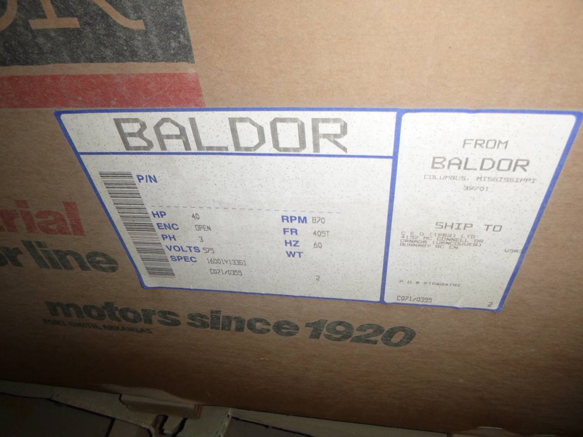 Baldor Motor - Image 2 of 2