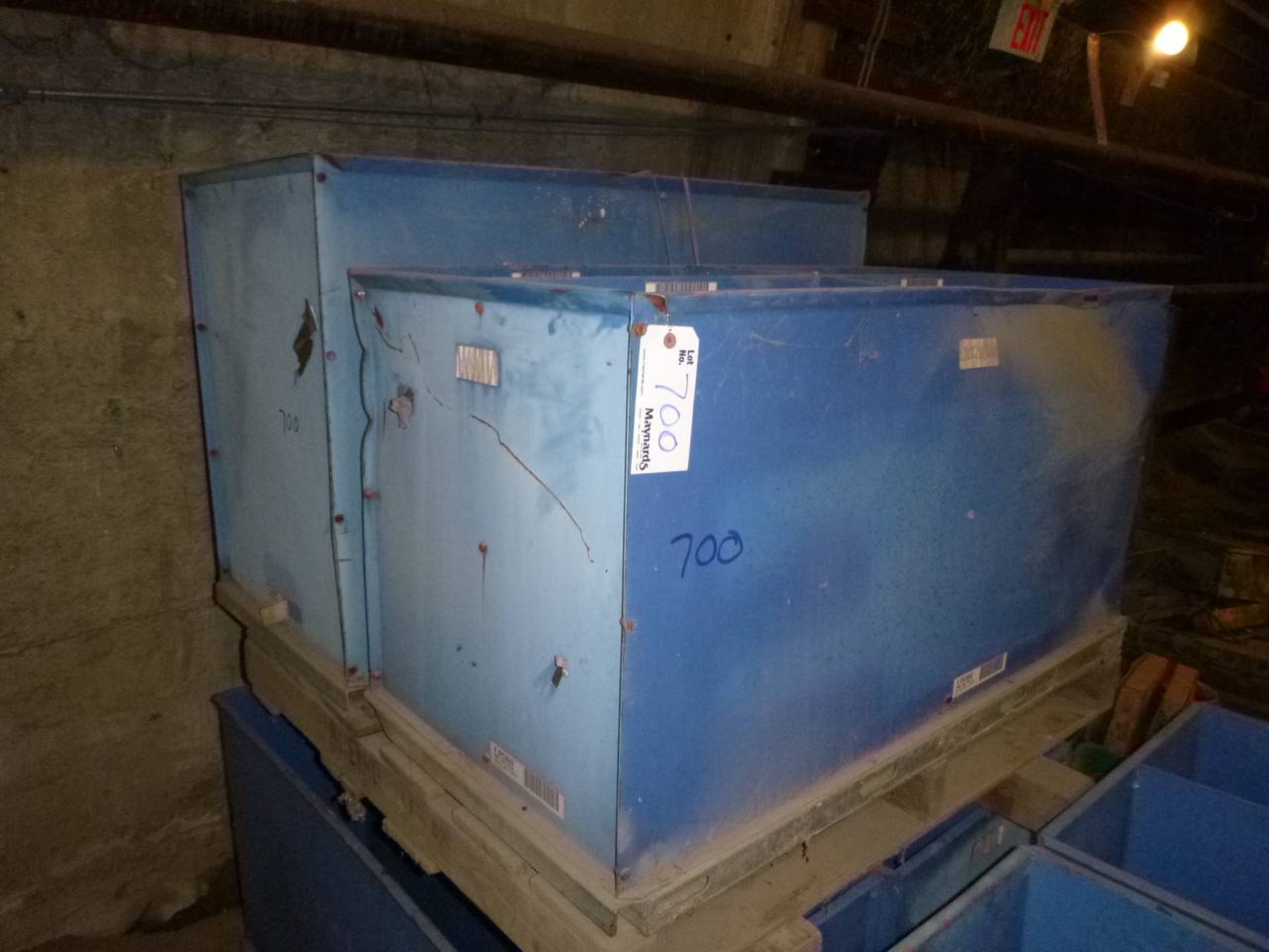 Pallet of steel bins