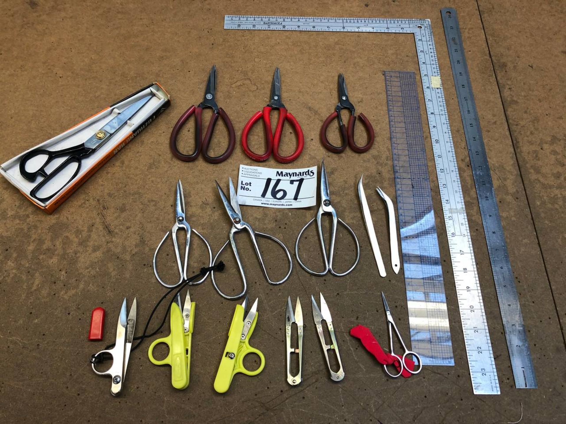 Lot of scissors and rulers