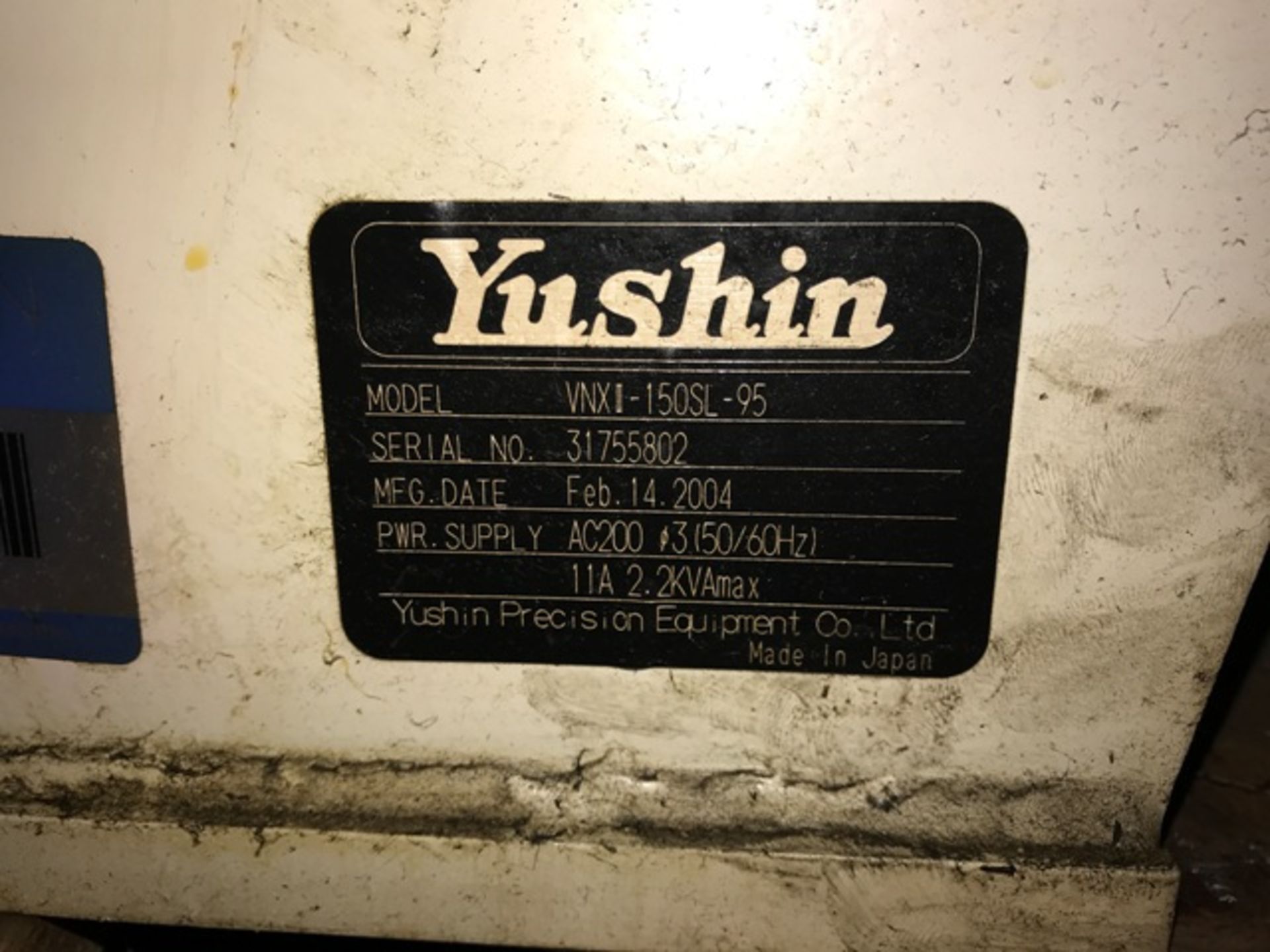 Yushin VNXII-150SL-95 2004 850 MM Vertical Stroke, 1700 MM Traverse Stroke *Missing Pendant Control* - Image 3 of 6