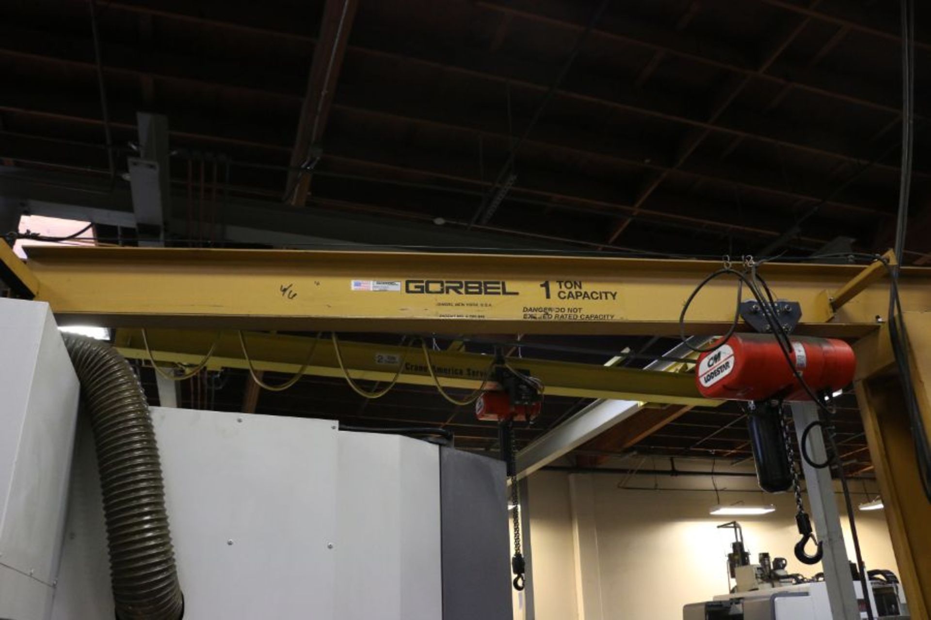 Gorbel 1 Ton Jib Crane with 1 Ton CM Lodestar Hoist - Image 3 of 4