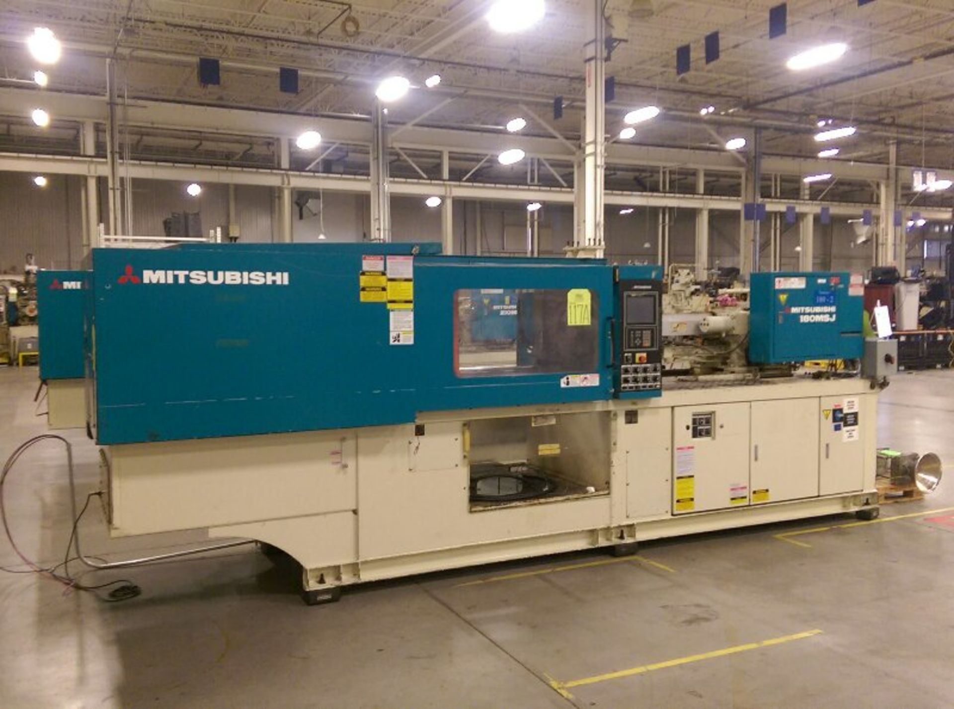 176 Ton 9.3 Oz.,Mitsubishi 180MSJ-10 200 Injection Molding Machine ,MAC VII control, core pull, - Image 2 of 12