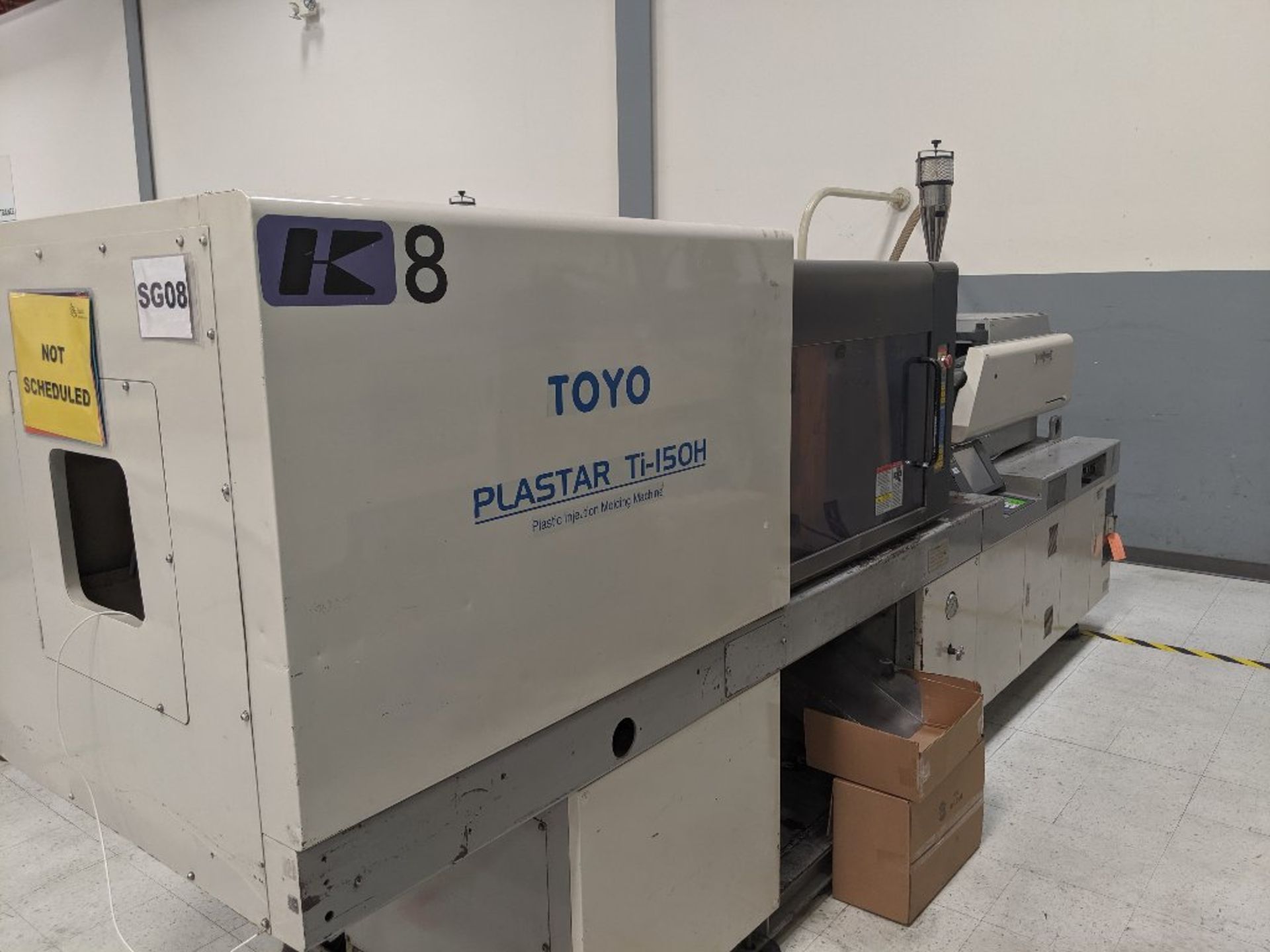 150 Ton 6.7 OZ Toyo TM-150H Injection Molding Machine, PLCS-9 Control, SN 1140084, New 1998 *