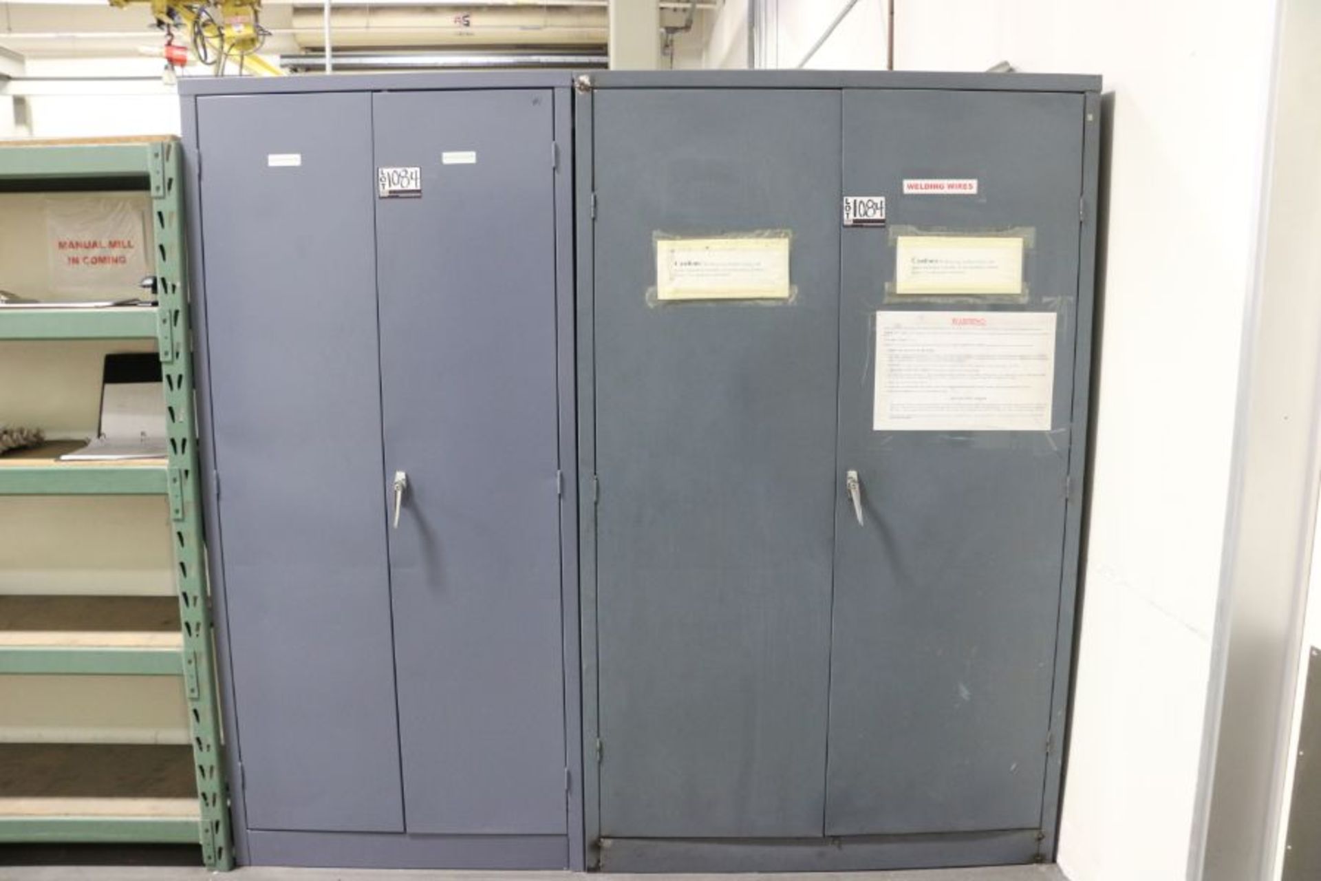 (2) 2 Door Cabinets with Content, Assorted Welding Wire and Supplies