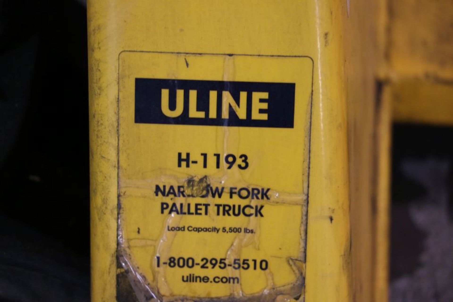 Uline H-1193 5500Lbs. Cap. Narrow Fork Pallet Jack - Image 5 of 5