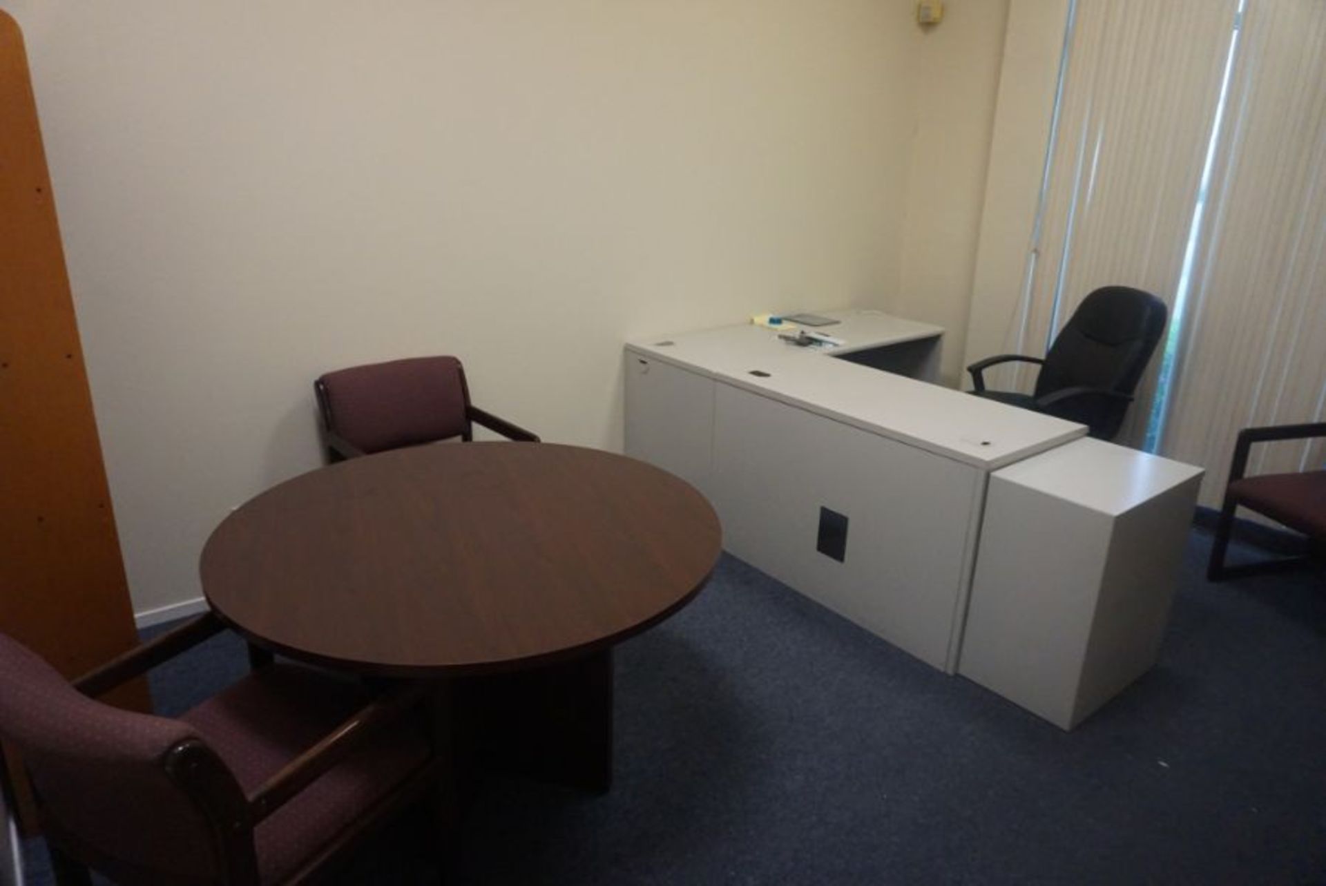 Room Content, Office Desk, Chairs, and Book Shelf.