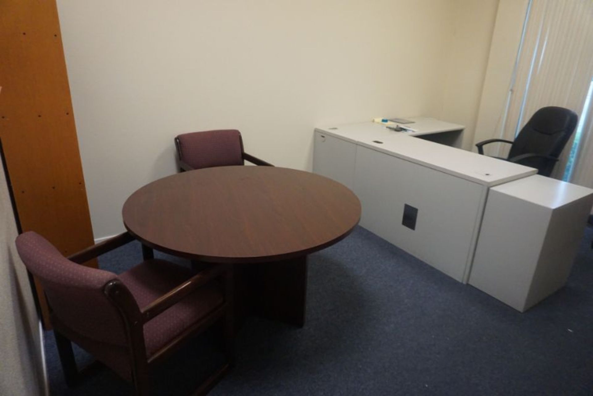 Room Content, Office Desk, Chairs, and Book Shelf. - Image 4 of 4