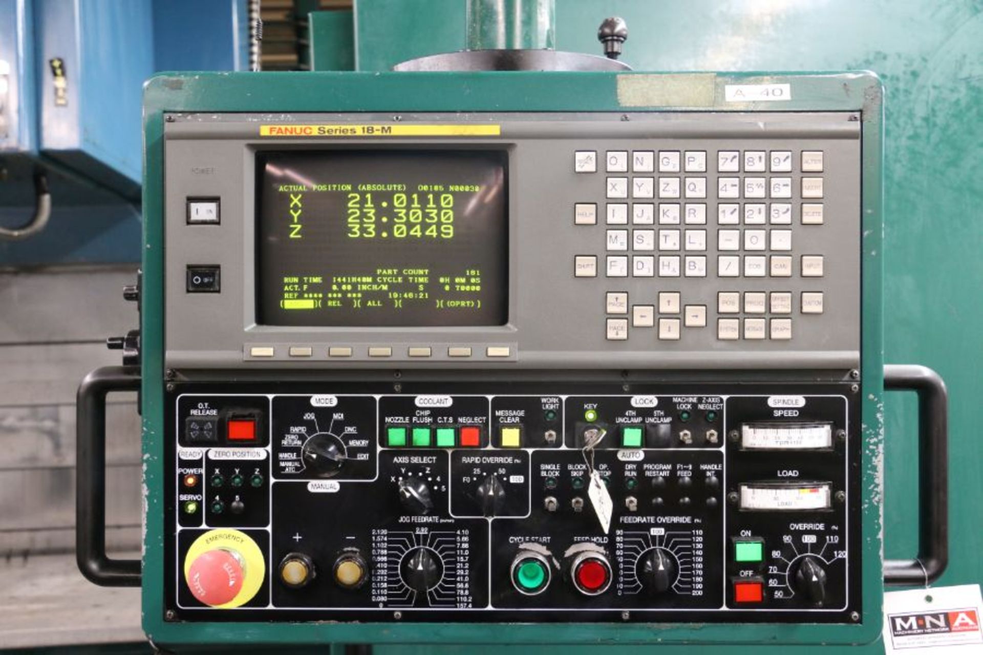 Kasuga Quantum Q-2000V 4-Axis, Fanuc 18iM Control, 80”x30”x20”, 6K RPM, 50 Taper, 40 ATC, 30HP, s/n: - Image 10 of 12