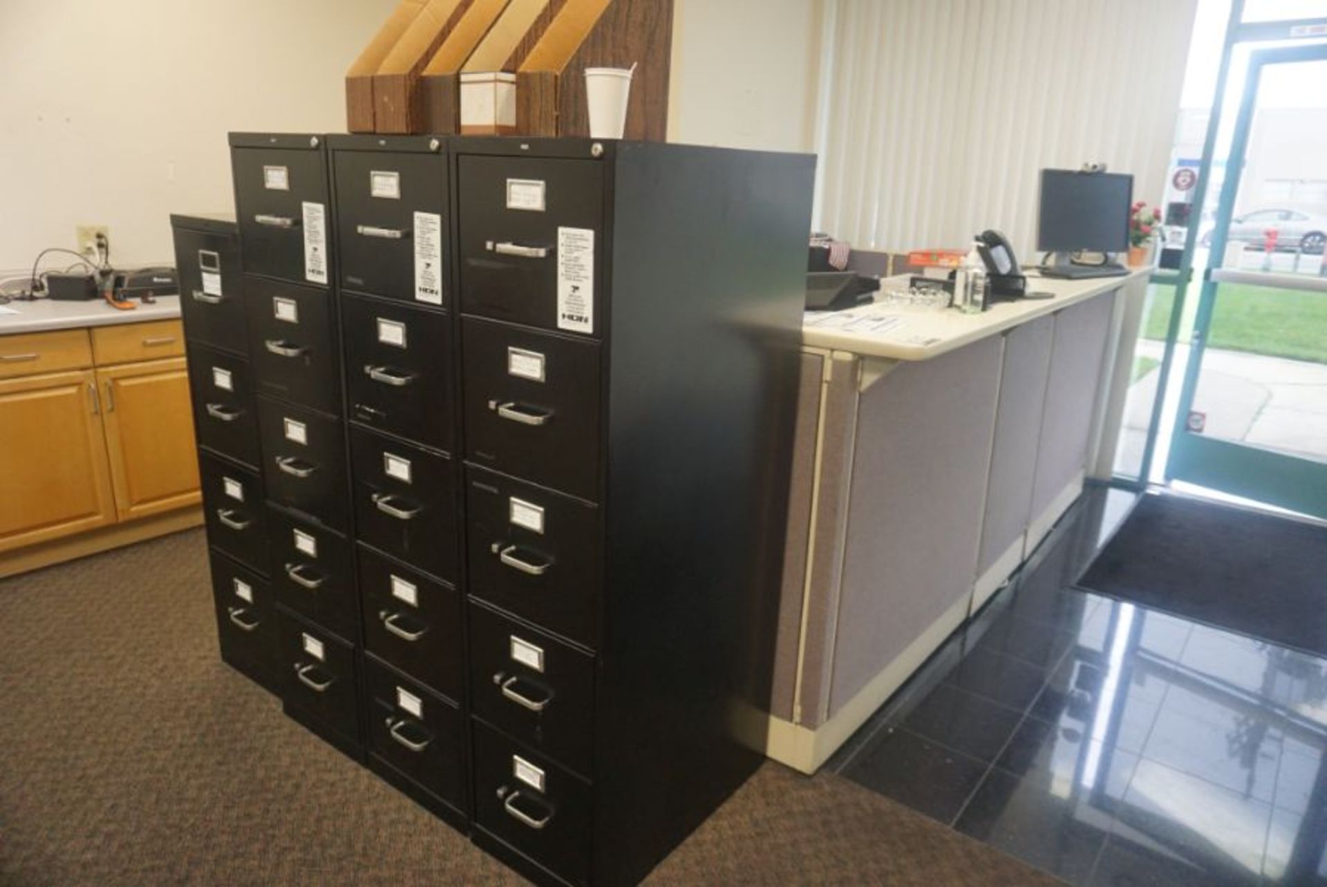 Receptionist Desk with File Cabinets