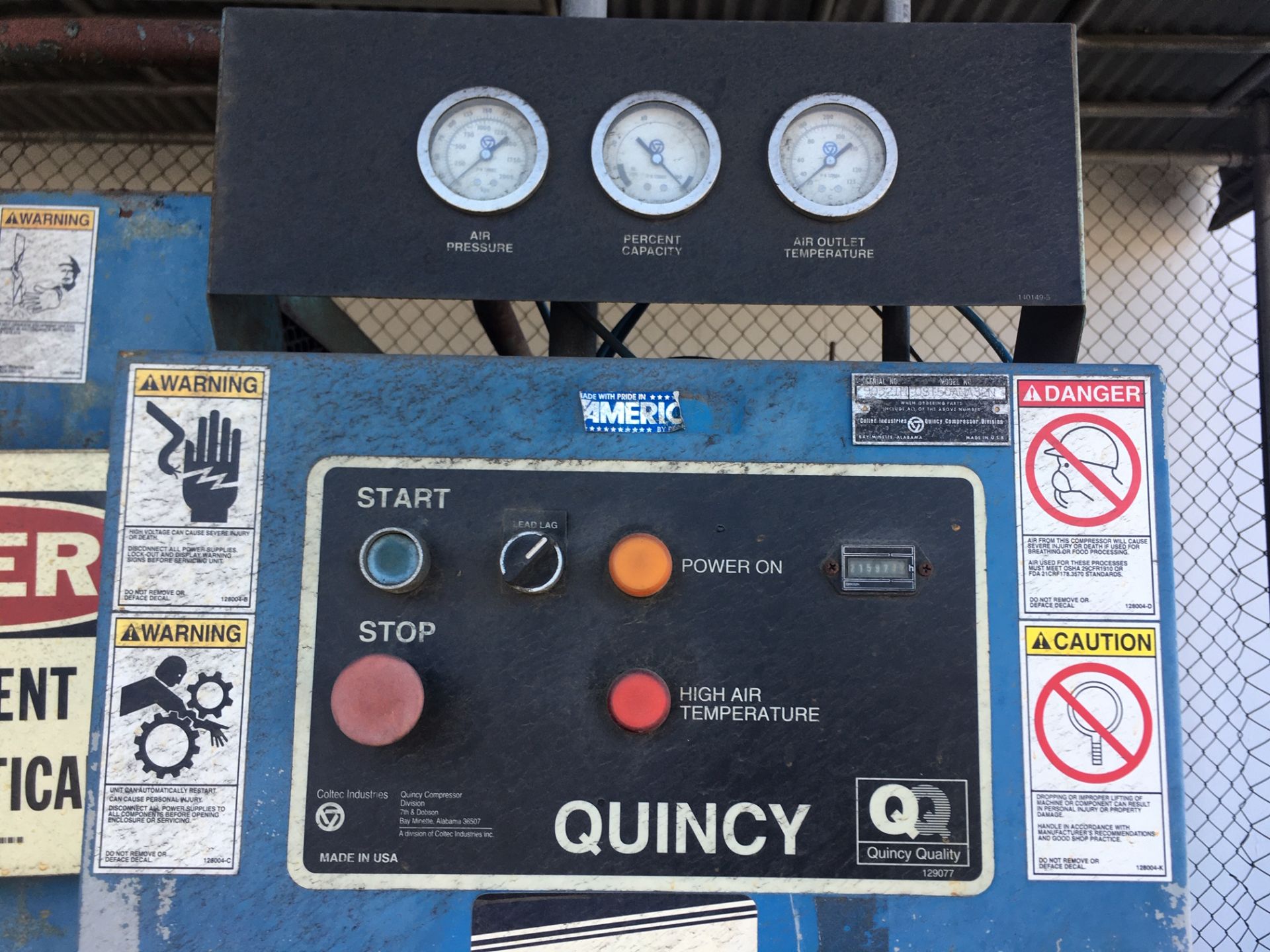 Quincy QST50 50 HP Air Compressor, s/n 90521H *Late Delivery* - Image 4 of 4