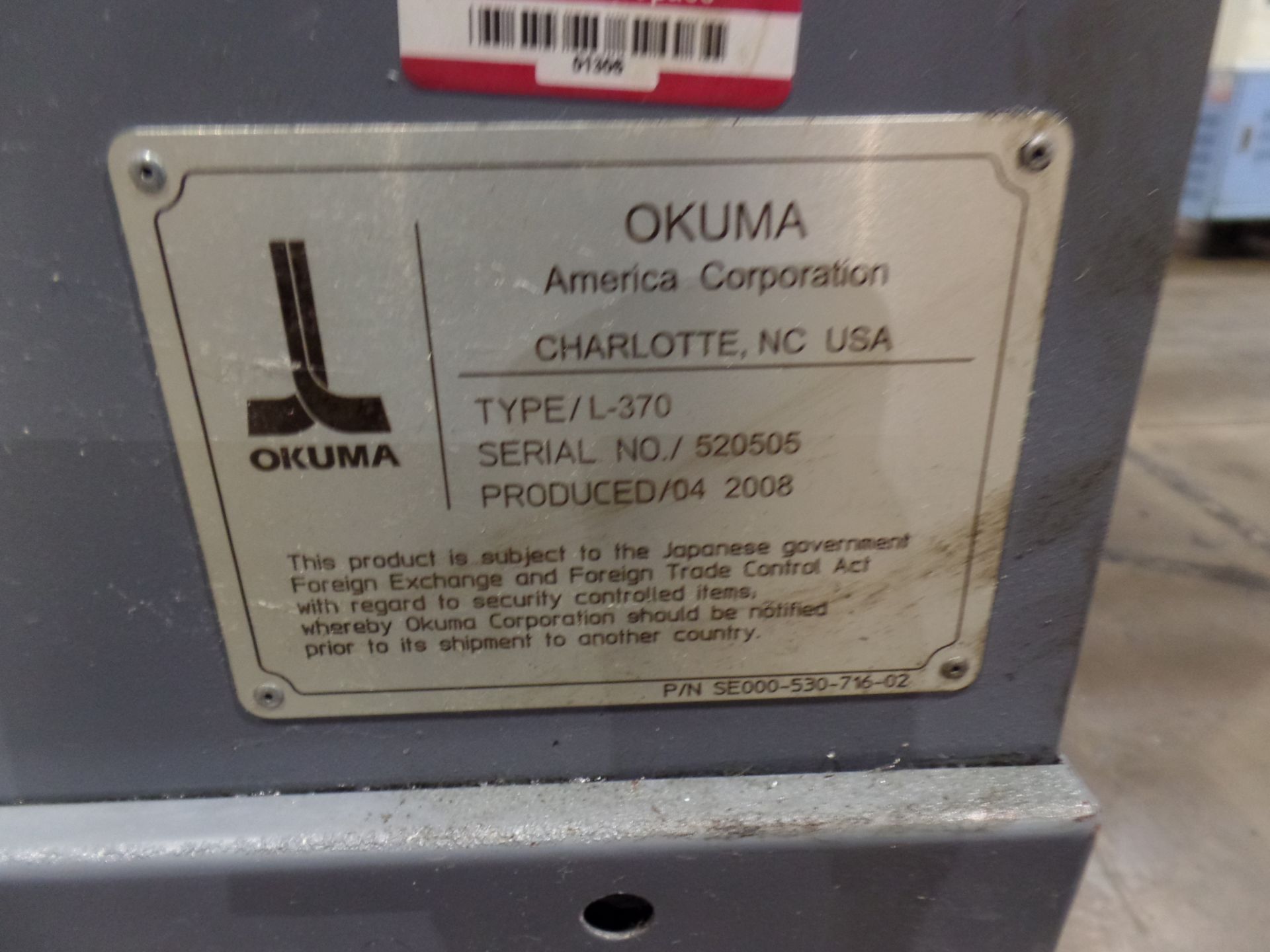 Okuma Captain L370 MW CNC Lathe, OSP P200 Ctrl, Live Tooling, New 2008 - Image 6 of 6
