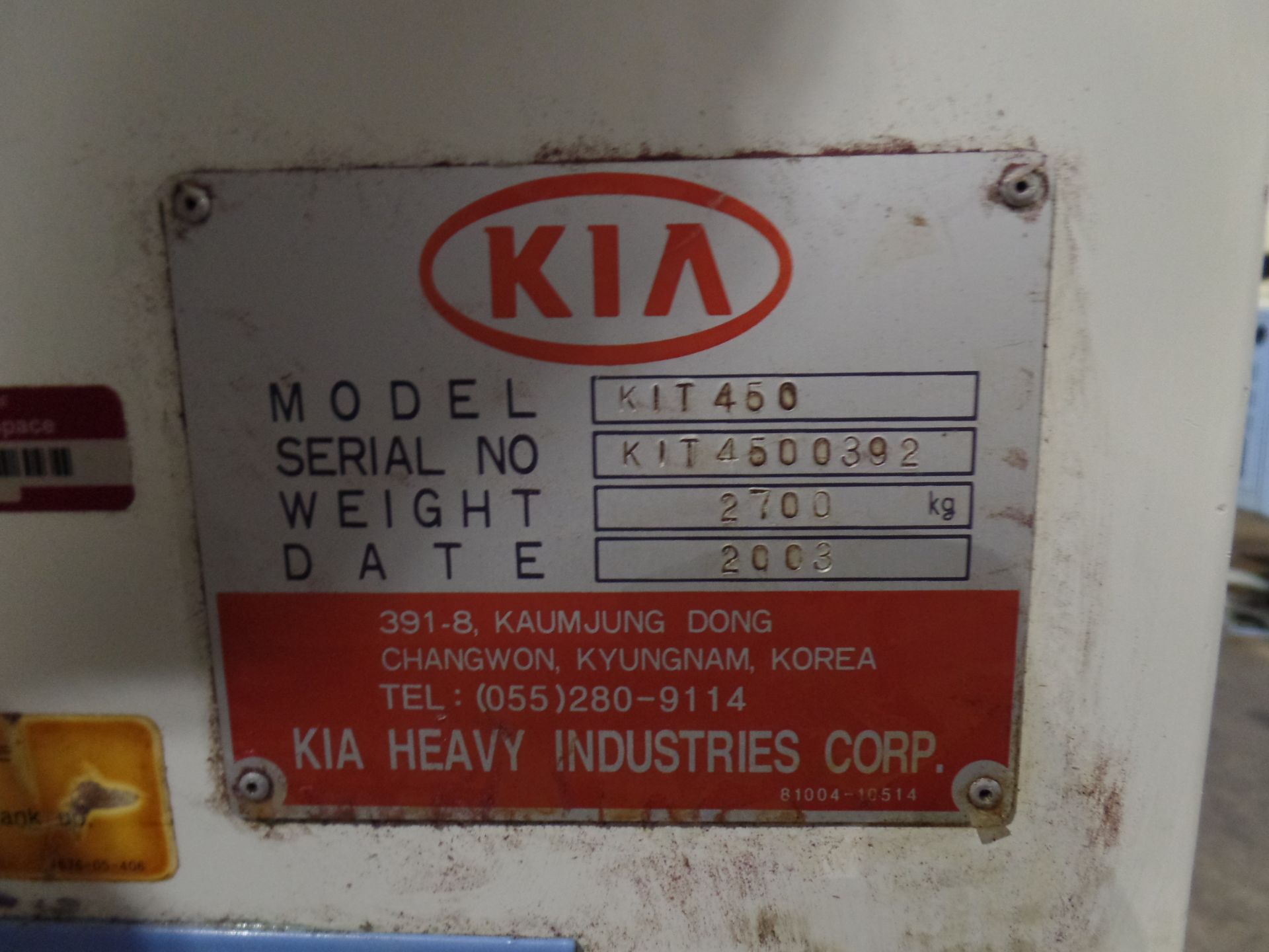 Kia 450 CNC Turning Center Oi-T Control, New 2003 - Image 7 of 7