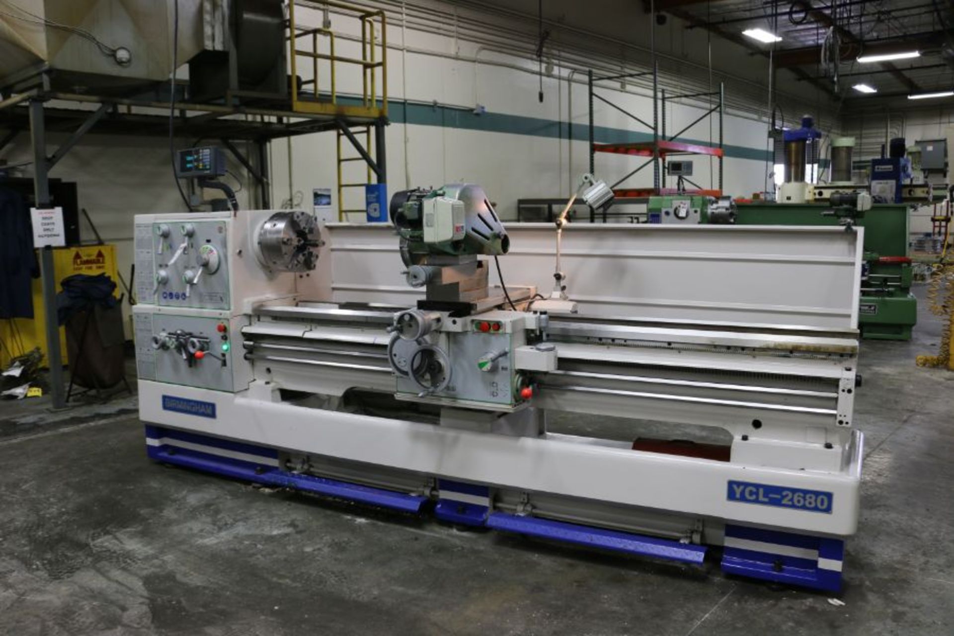 Birmingham YCL-2680 Engine Lathe, 12" 6 Jaw Chuck, 4" Bore, Acu-Rite DRO, Duplex Grinder, s/n