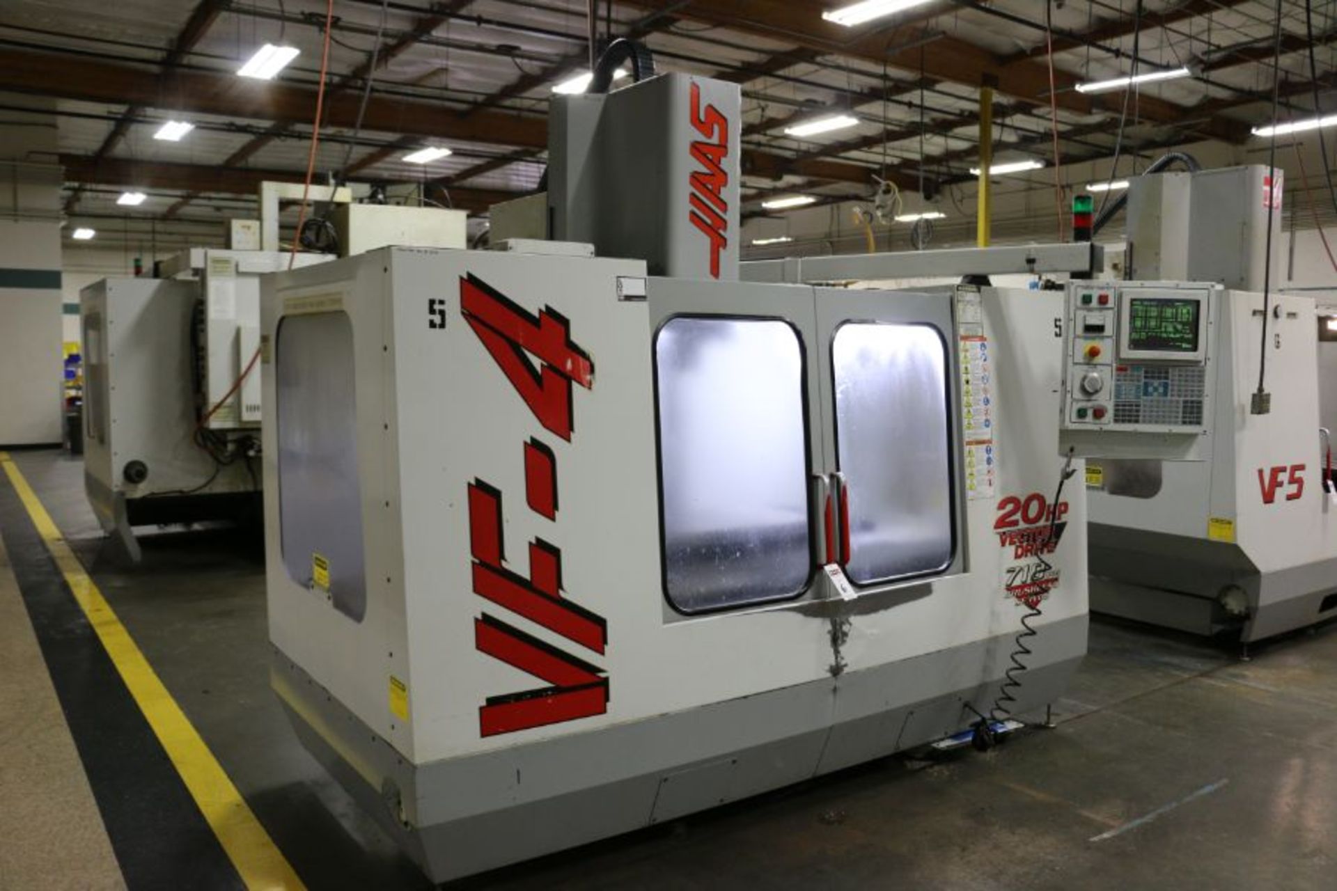 Haas VF-4, 50” x 20” x 25” Travels, 20 Position Tool Carousel, CTS, CT-40 Taper, s/n 14261, New 1998 - Image 2 of 12