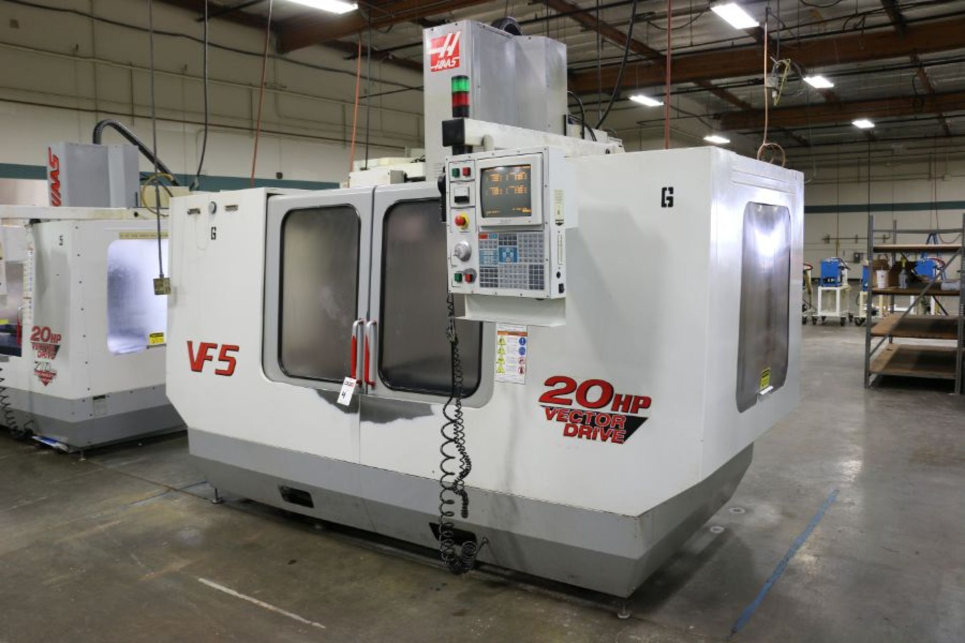 Haas VF-5, 50” x 26” x 25” Travels, 20 Position Tool Carousel, CT-40 Taper, s/n 19337, New 2000 - Image 3 of 13