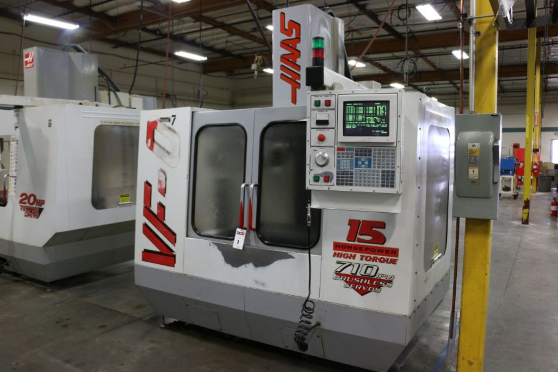 Haas VF-0, 20” x 16” x 20” Travels, 20 Position Tool Carousel, CT-40 Taper, s/n 11736, New 1997 - Image 3 of 12