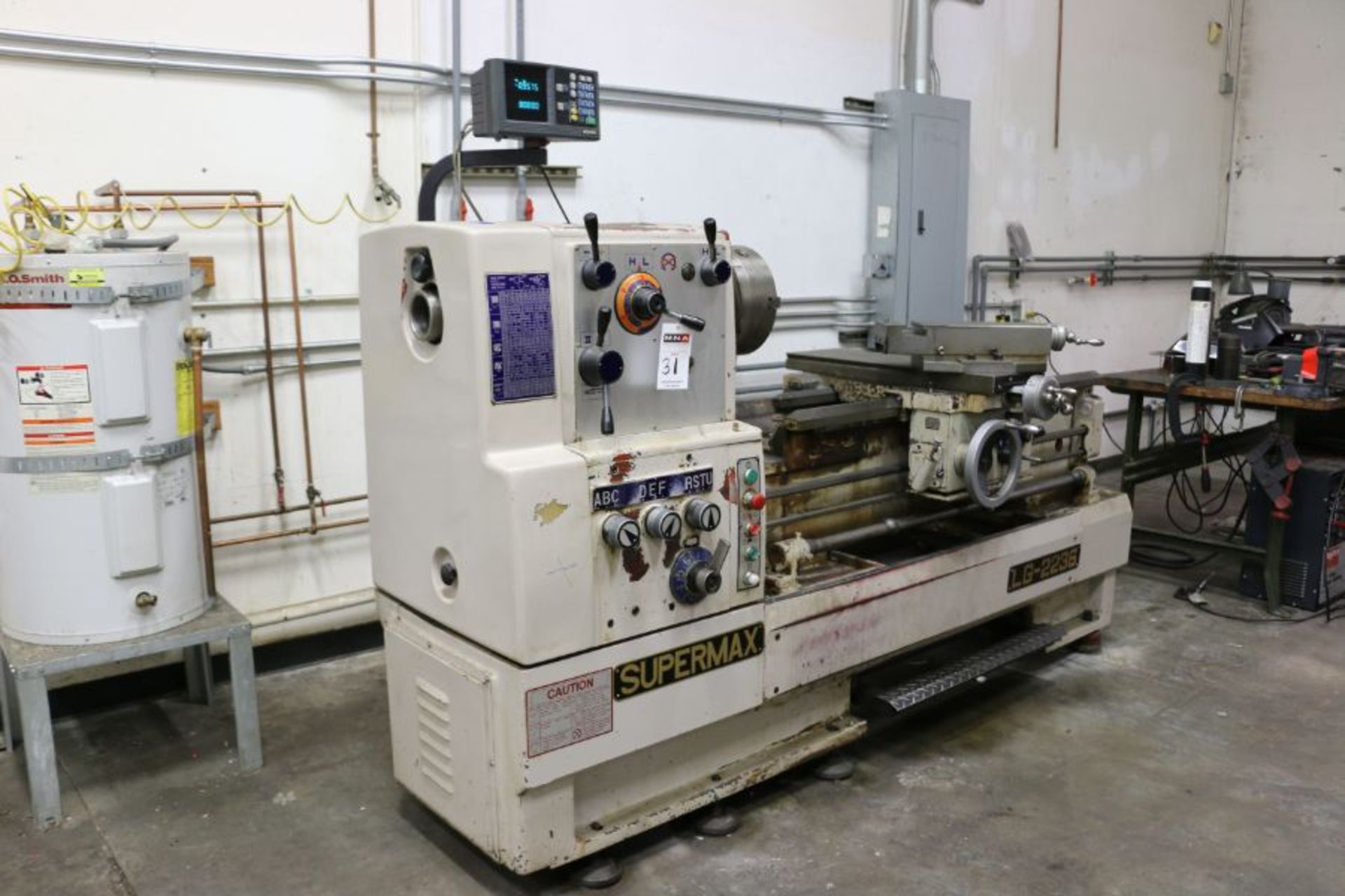 Supermax LG-2236 Gap Bed Engine Lathe,11" 3 Jaw Chuck, 3" Bore, Sony Acu-Rite DRO, s/n AA8505-016, - Image 3 of 7