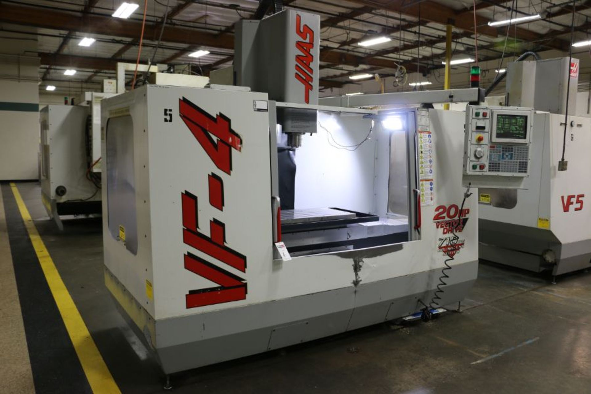 Haas VF-4, 50” x 20” x 25” Travels, 20 Position Tool Carousel, CTS, CT-40 Taper, s/n 14261, New 1998 - Image 5 of 12