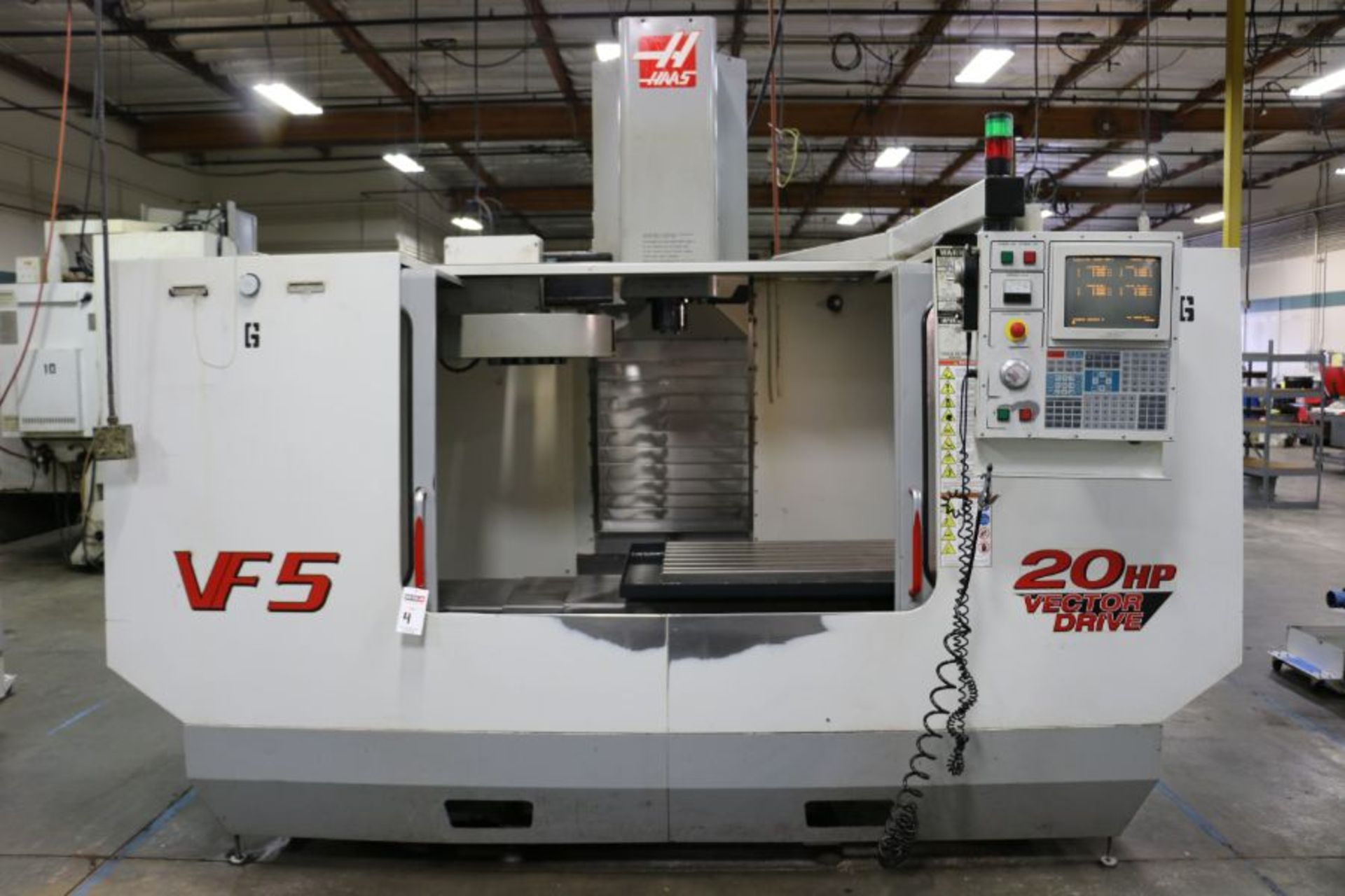 Haas VF-5, 50” x 26” x 25” Travels, 20 Position Tool Carousel, CT-40 Taper, s/n 19337, New 2000 - Image 4 of 13