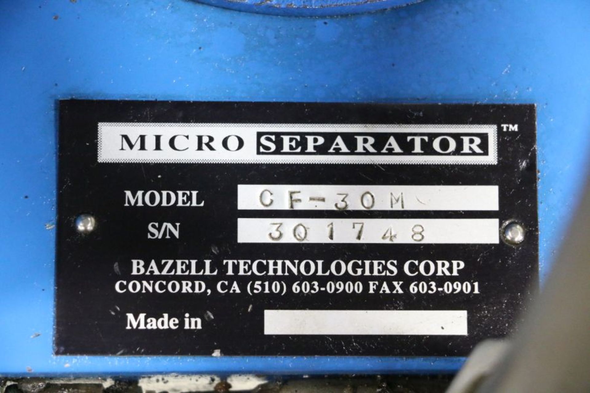 Micro Separator CF-30M Centrifuge, s/n 301748 - Image 5 of 5