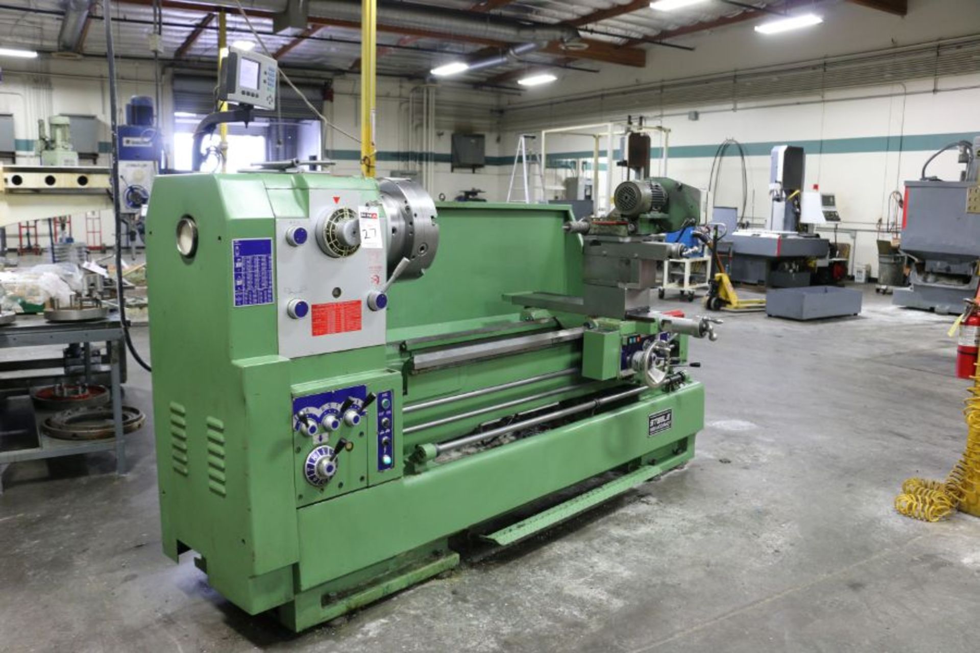 STEELE Lathe, 16" 6 Jaw Chuck, 4" Bore, Acu-Rite DRO, Duplex Grinder, s/n 71101, New 2008 - Image 4 of 10