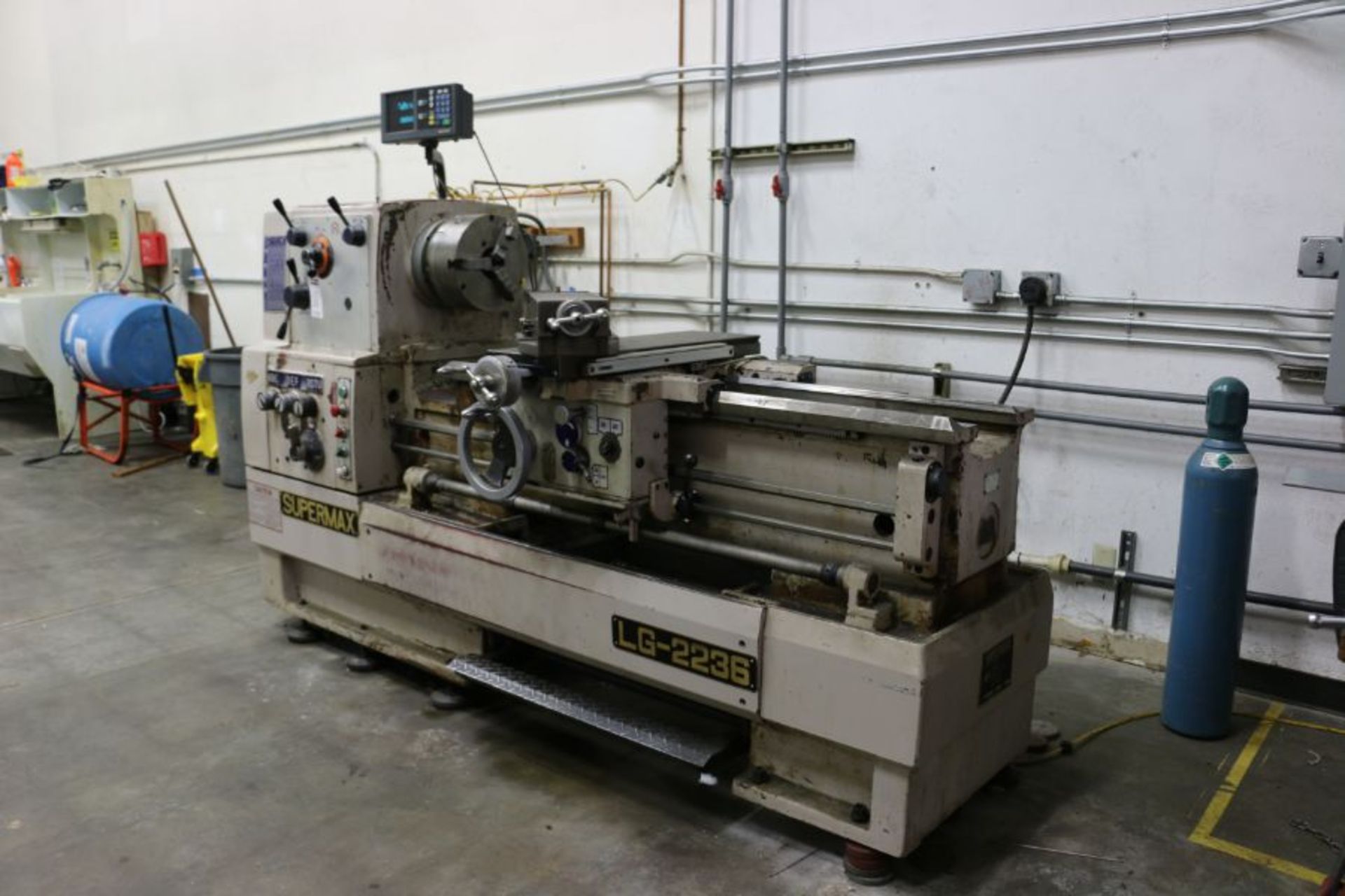 Supermax LG-2236 Gap Bed Engine Lathe,11" 3 Jaw Chuck, 3" Bore, Sony Acu-Rite DRO, s/n AA8505-016, - Image 2 of 7