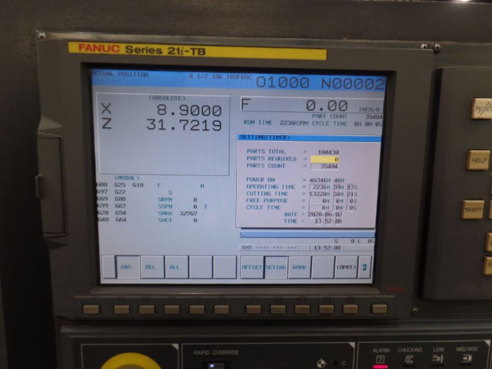 Doosan Puma 400LC, Fanuc 21i-TB, 30” SW, 21.7” Max. Turn Dia. x 82” Max. Turn Length, 7.1” Spindle - Image 12 of 14