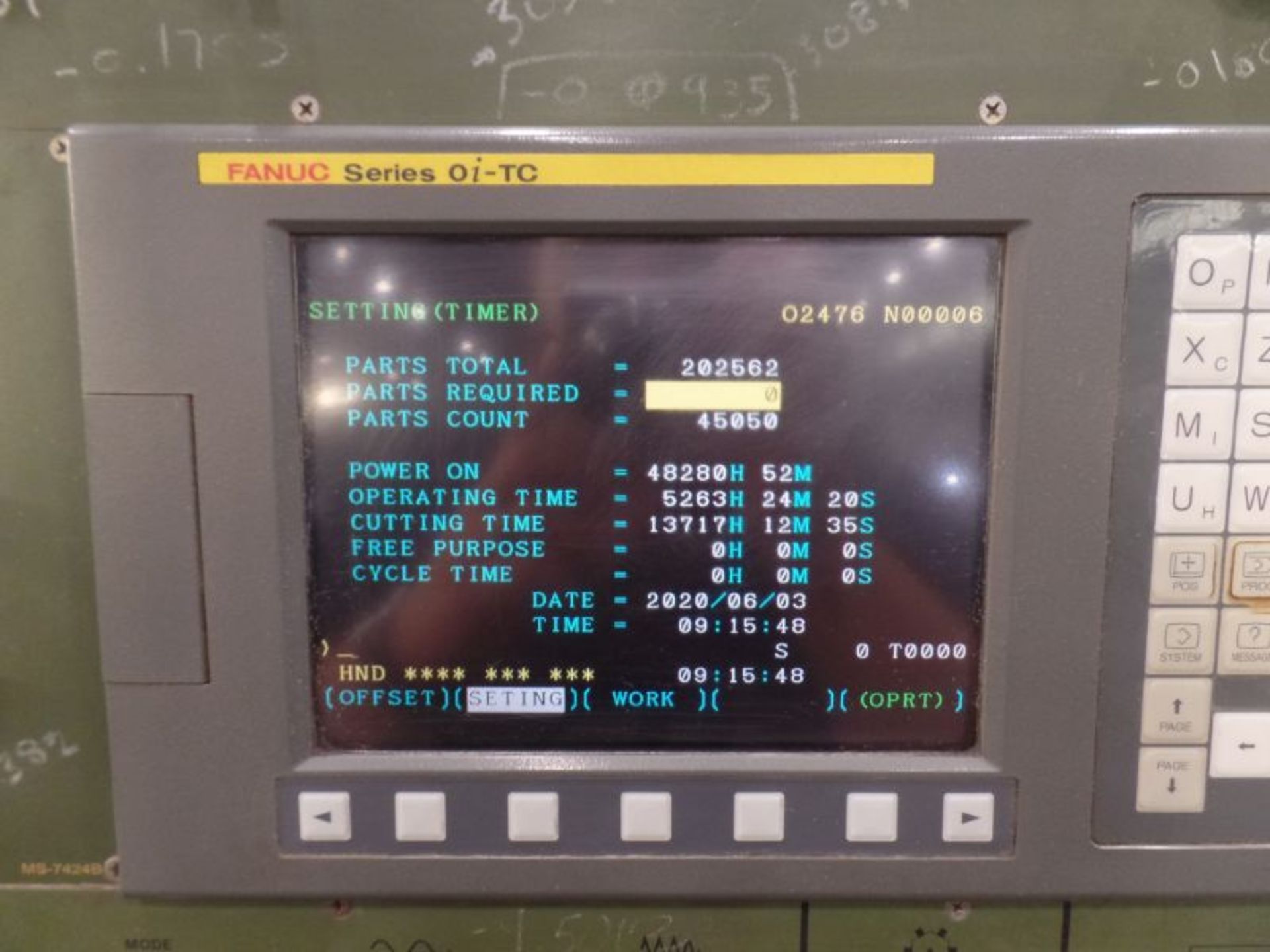 Fortune Vturn-26, Fanuc 0i-TC, 20.5” SW, 15” Max. Turn Dia. x 25.6” Centers, 3.4” Spindle Bore, 3500 - Image 11 of 12