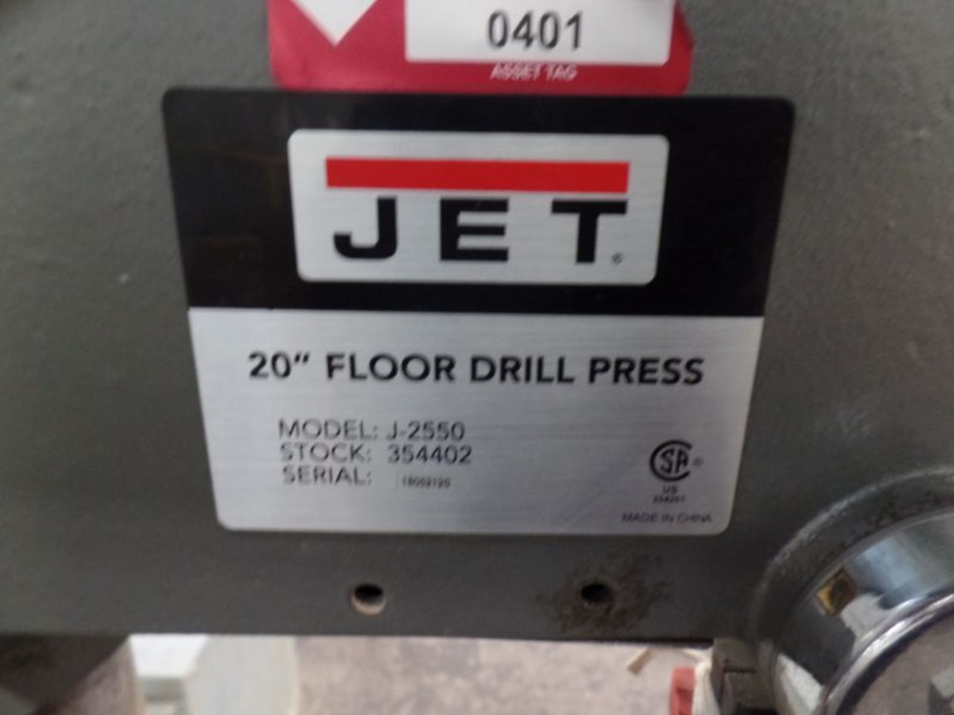 Jet J-2550 20" Floor Type Drill Press, 16" x 18" Table - Image 7 of 7