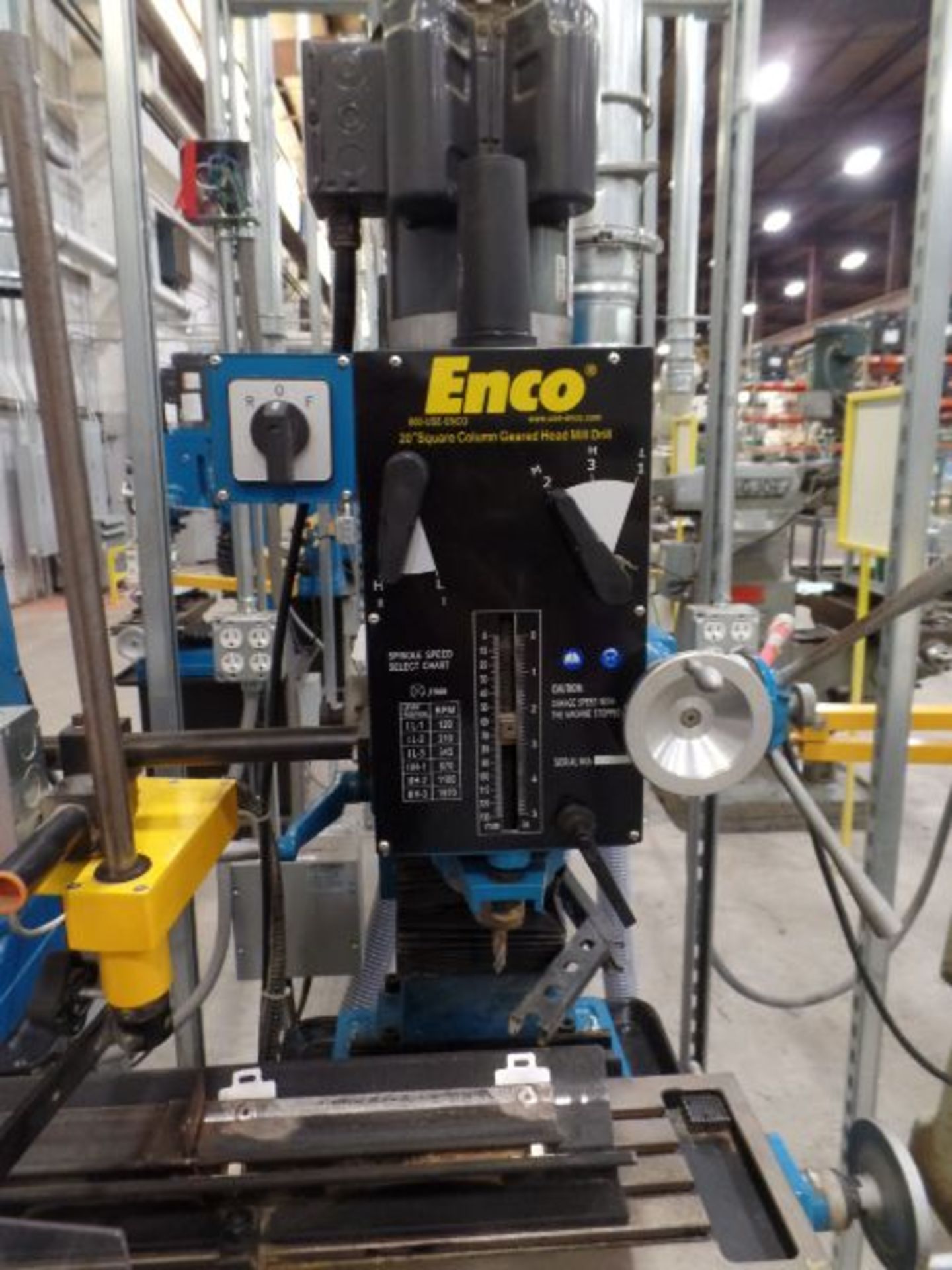 Enco 405-0593 20" Square Column Geared Head Mill, 9" x 31" Table, s/n 24041805049, New 2018 - Image 3 of 5