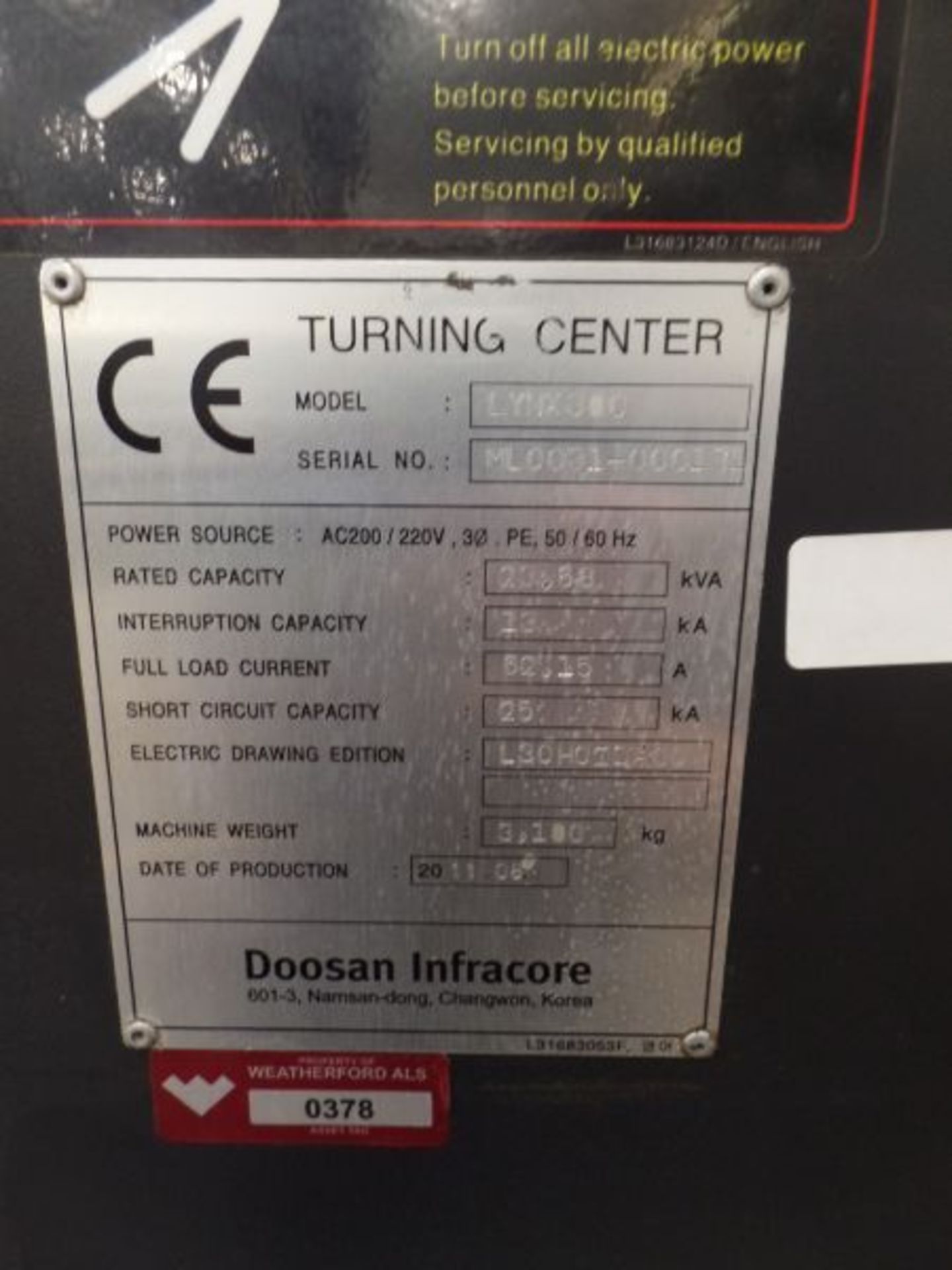 Doosan Lynx 300, Fanuc Control, 11.8” Max. Turn Dia. x 11.8” Max. Turn Length, 3.4” Spindle Bore, - Image 10 of 10