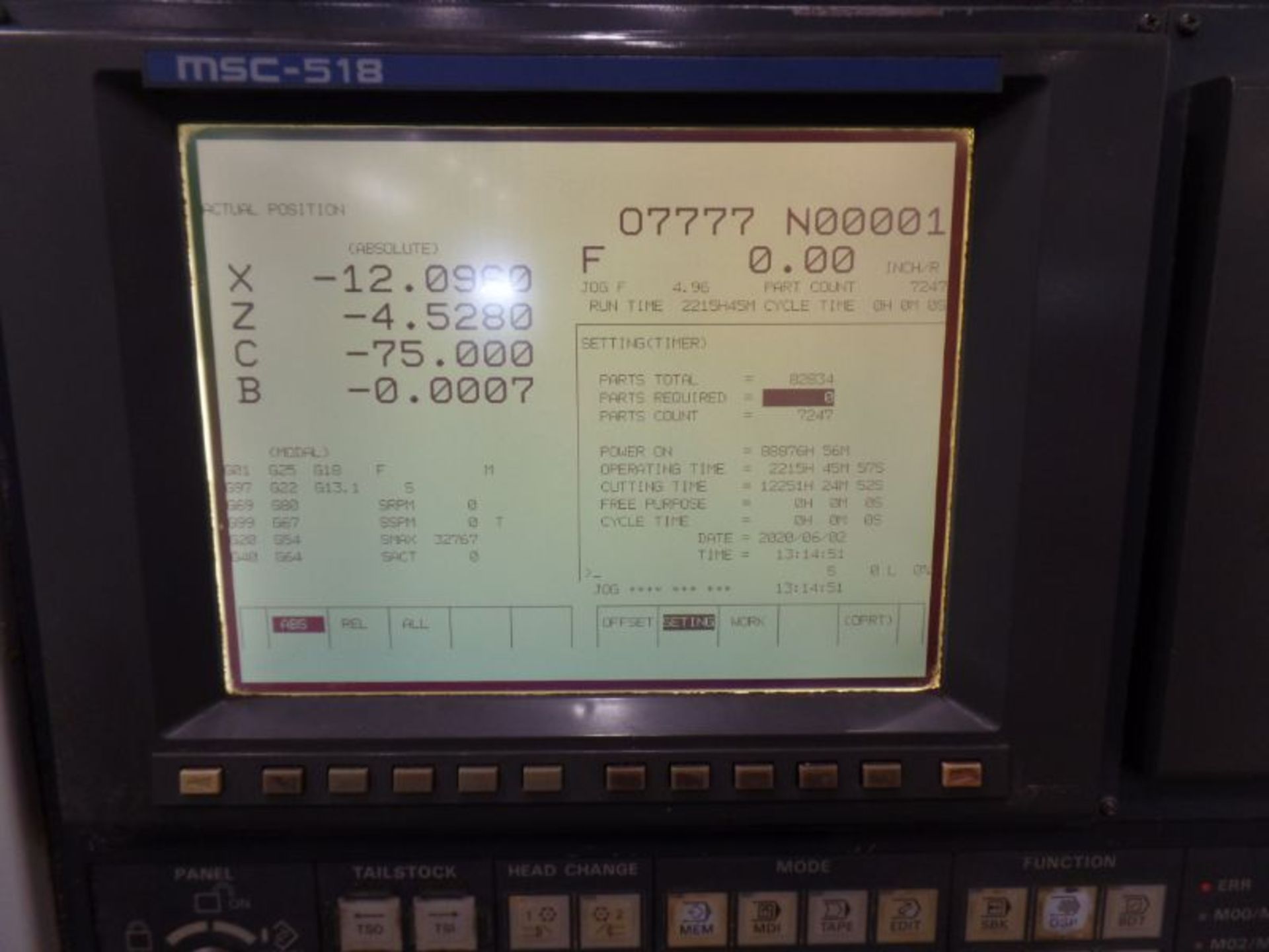 Mori Seiki SL-250BSMC, MSC-518 (Fanuc 18T), sub spindle, Live Tool, C&Y axes, 26.8” SW, 15.3” Max. - Image 7 of 8