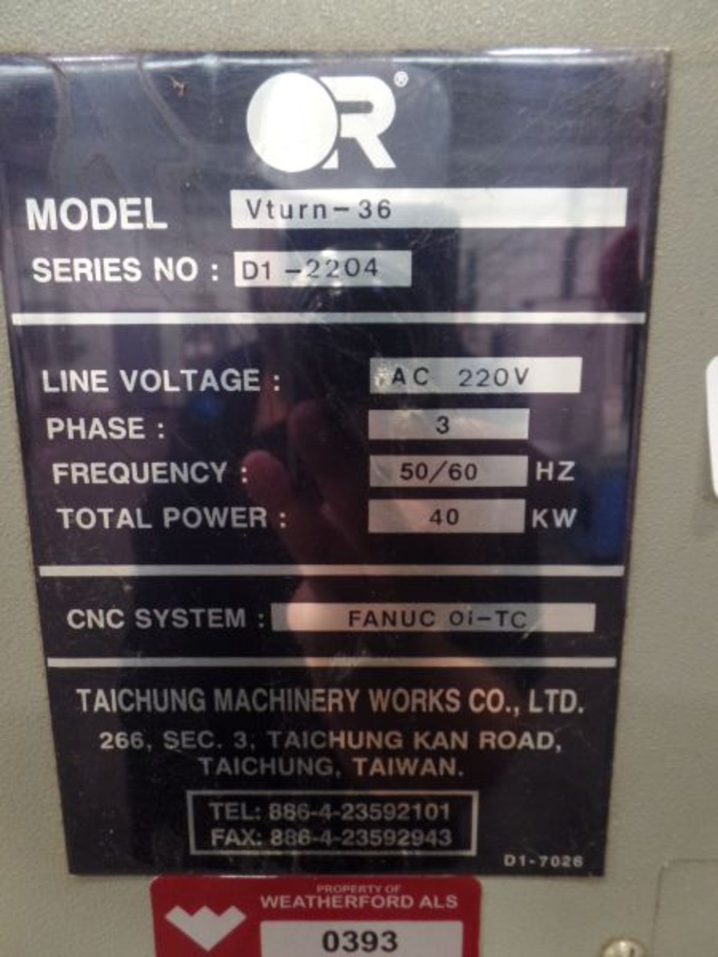 Fortune Vturn-36, Fanuc 0i-T, 25.6” SW, 21.7” Max. Turn Dia. x 51” Centers, 4.1” Spindle Bore, - Image 10 of 10