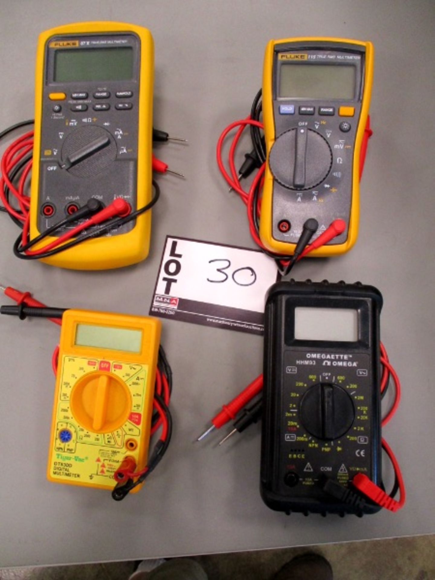 Fluke 87V & 115 True RMS, Tiger-Vac DT830 and Omegaette HHM93 Multi-Meters