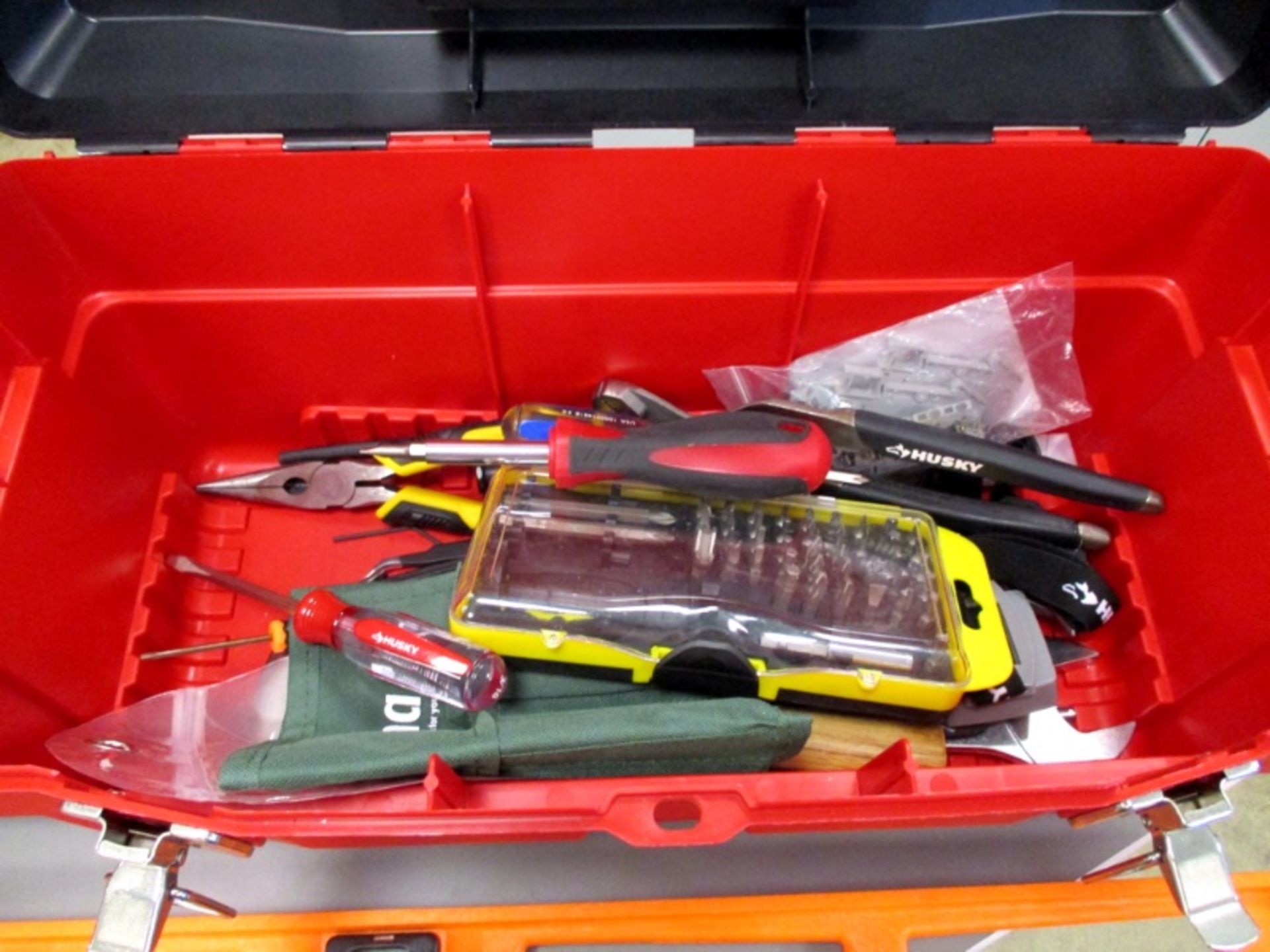 Stack-On Tool Box with tools and 4' leveler - Image 3 of 3