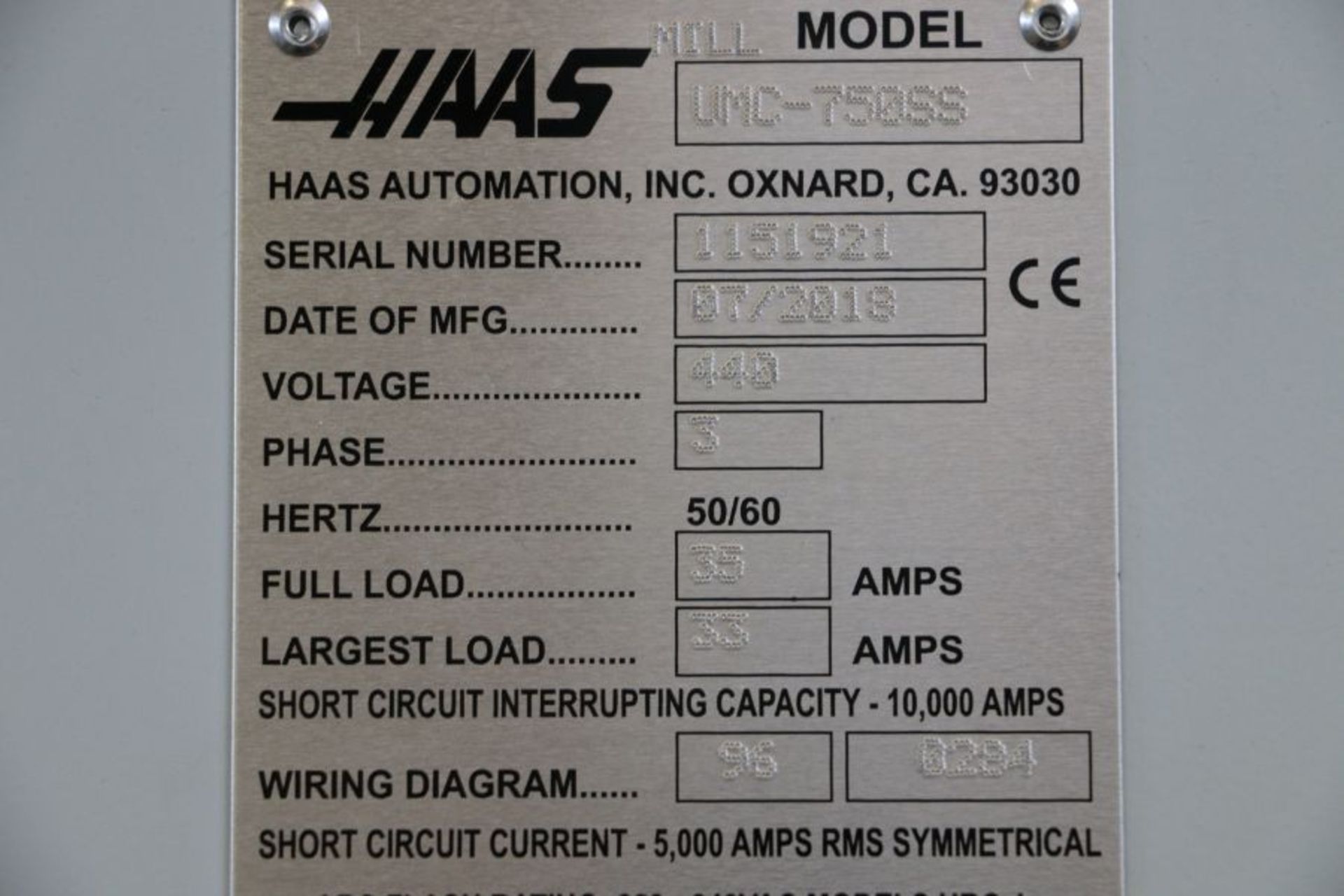 2018, Haas UMC-750SS 5 Axis VMC, round table, 12K RPM, 40 ATC, CT 40, Probe, CC, 1975 Hrs. - Image 15 of 15