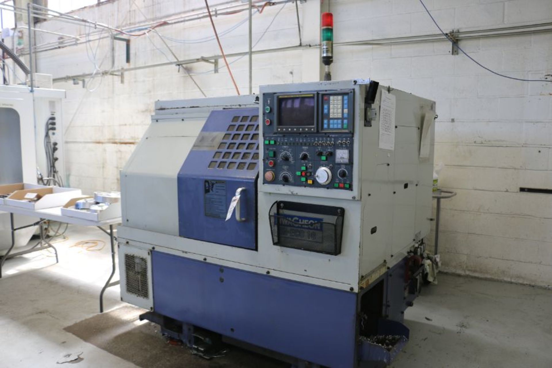 1996, Hwacheon Hi-Eco10 CNC Lathe, Fanuc 0T Control, 8" Chuck, 10 Position Turret, Tailstock - Image 3 of 10