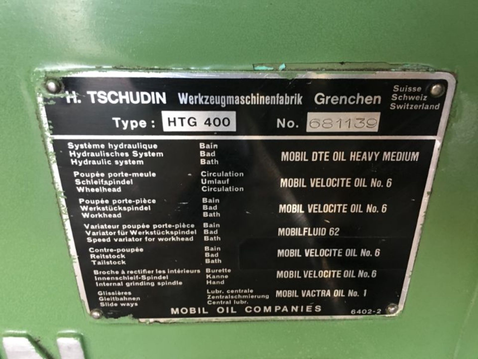 Tschudin HTG 400 Universal Cylindrical Grinder, 8” x 16” - Image 4 of 4