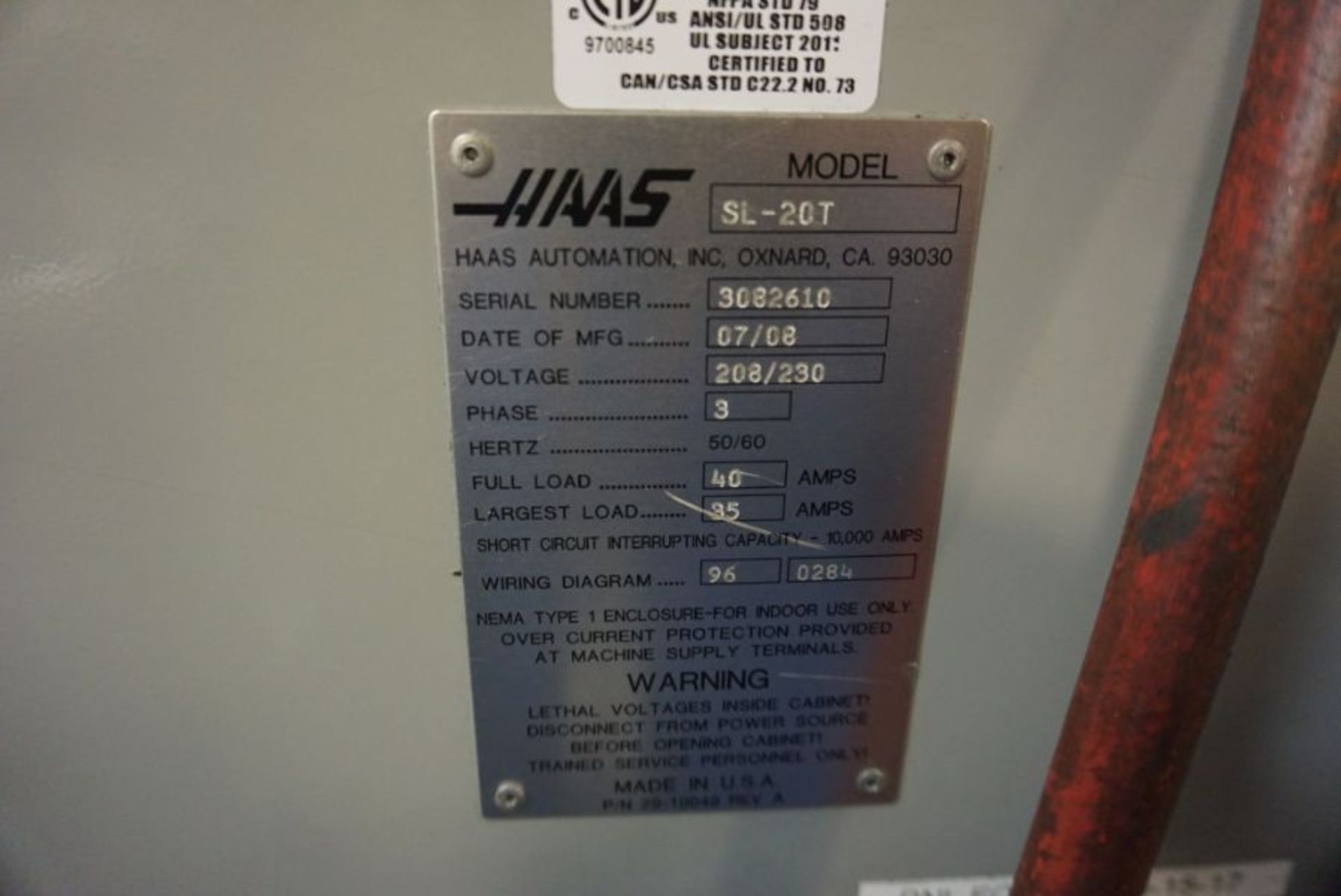 Haas SL-20T CNC Lathe, New 2008 - Image 7 of 7
