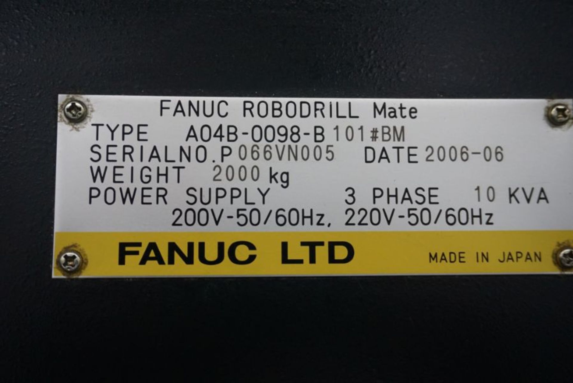 Fanuc Robodrill Mate, Fanuc 0i-MC control, New 2006 - Image 7 of 7