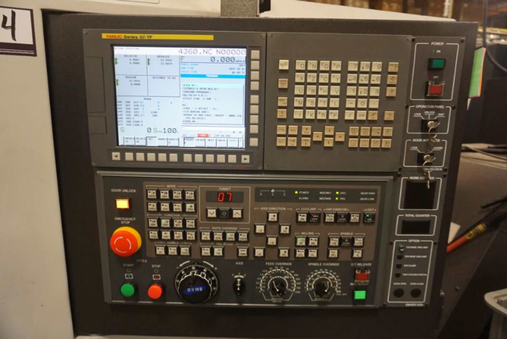 Samsung SL2500 CNC Lathe, Fanuc 0i-TC Control, New 2016 - Image 7 of 8