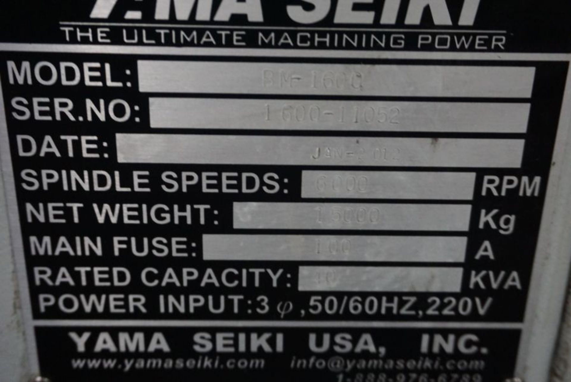 Yama Seiki Super BM-1600 Vertical Machining Center, Fanuc Oi-MD Control, New 2012 - Image 4 of 4